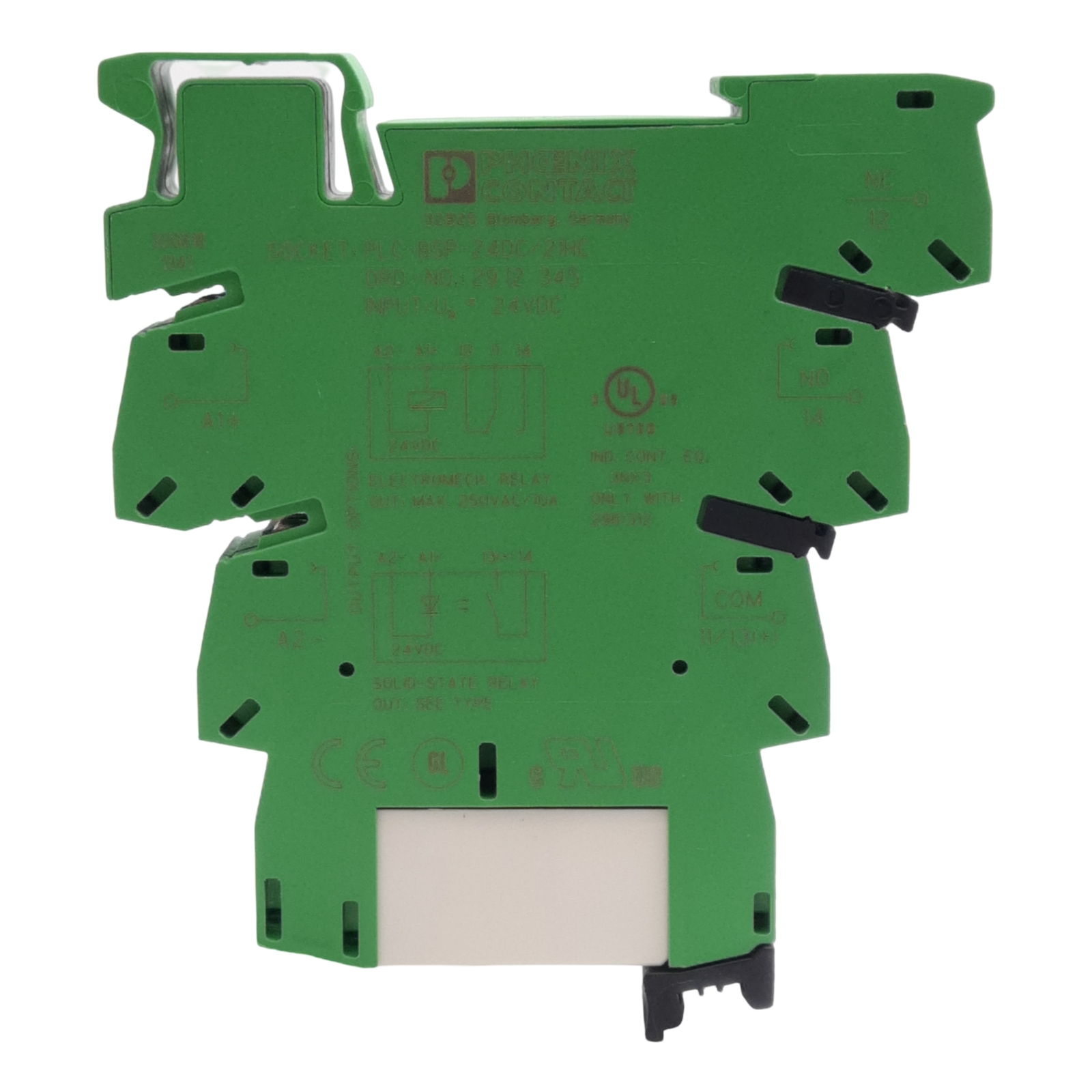 Phoenix Contact 2912277 PLC Relay Module, 250V 10A Contact, 24VDC Coil, DIN Rail