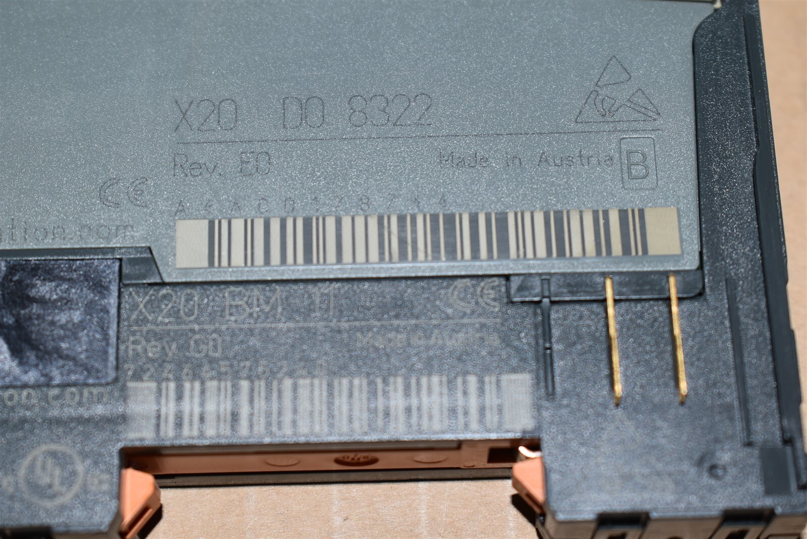 B&R Automation Input Module Cat No. X20D08322 Rev E0 w/ X20BM11 Rev G0