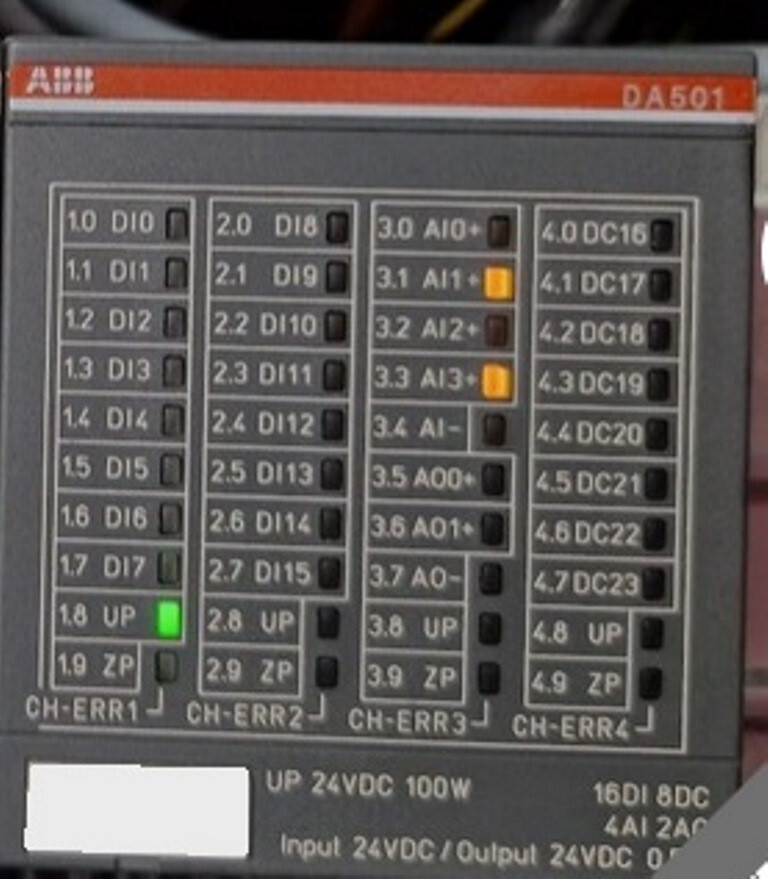 TOP AC500 ABB DA501 D4 1SAP250700R0001 DA501 Digital/Analog I/O Module Tested