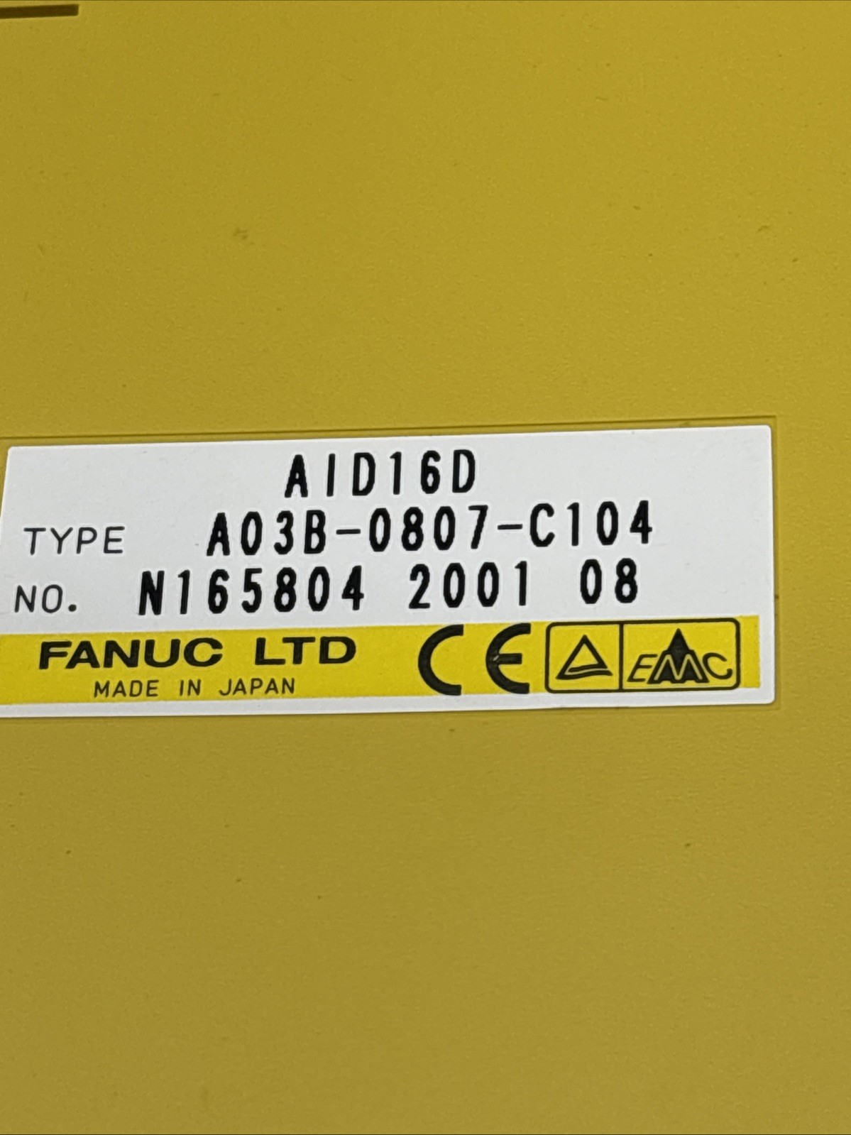NEW FANUC A03B-0807-C104, AID16D, Digital I/O Module, 24Vdc, 16Pt