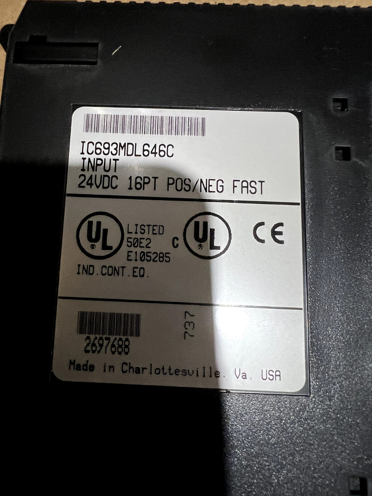 GE Fanuc IC693MDL646C PLC 24 VDC Input Module