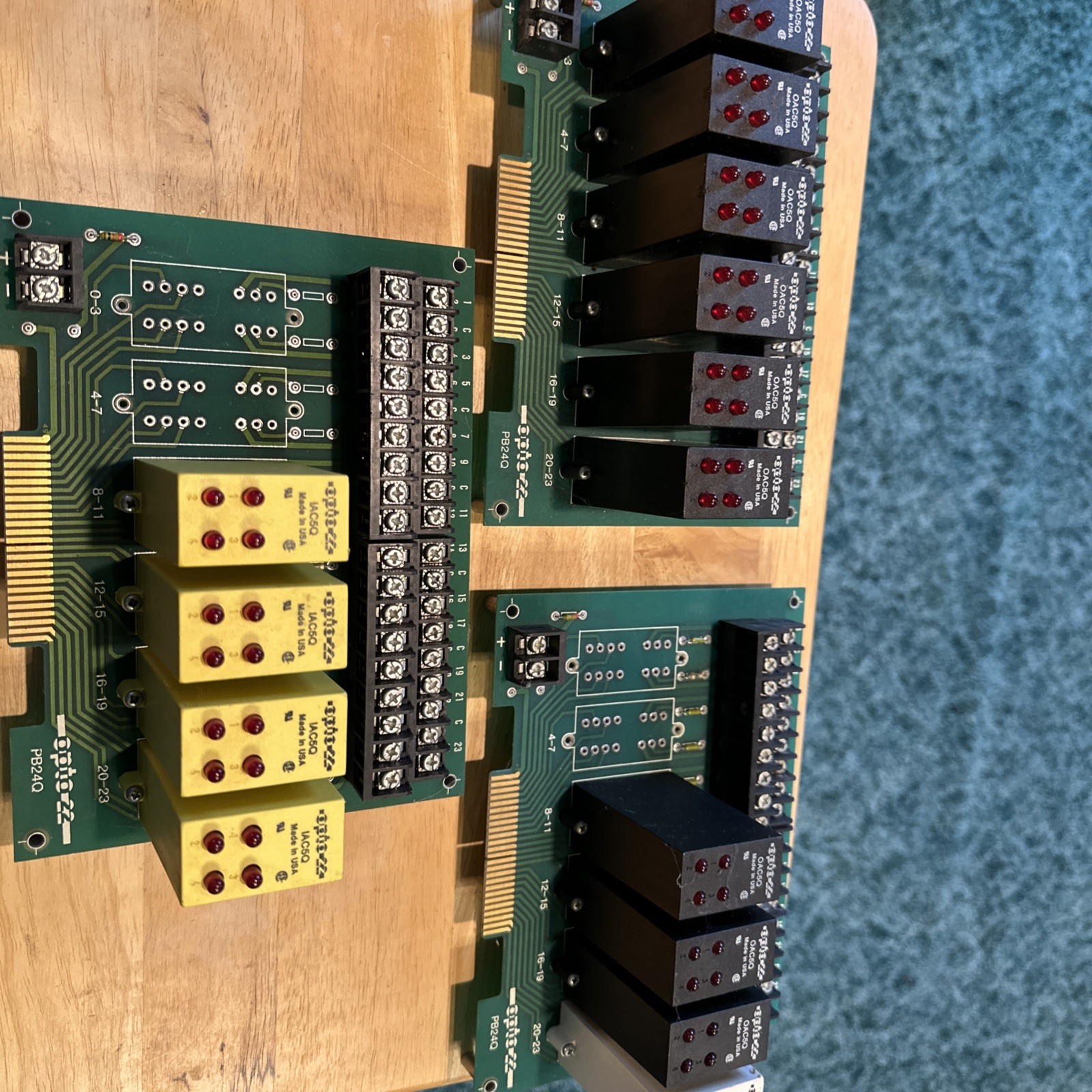 3 OPTO 22 PB24Q I/O Boards with OAC5Q, IAC5Q and IDC5BQ Modules