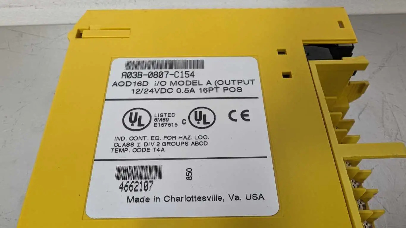 Fanuc A03B-0807-C154 Output Module AOD16D 16PT I/O Model A 12/24VDC