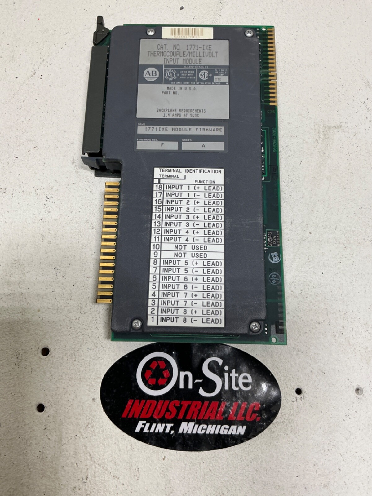 ALLEN-BRADLEY 1771-IXE SERIES A F/W REV F THERMOCOUPLE / MILLIVOLT INPUT MODULE