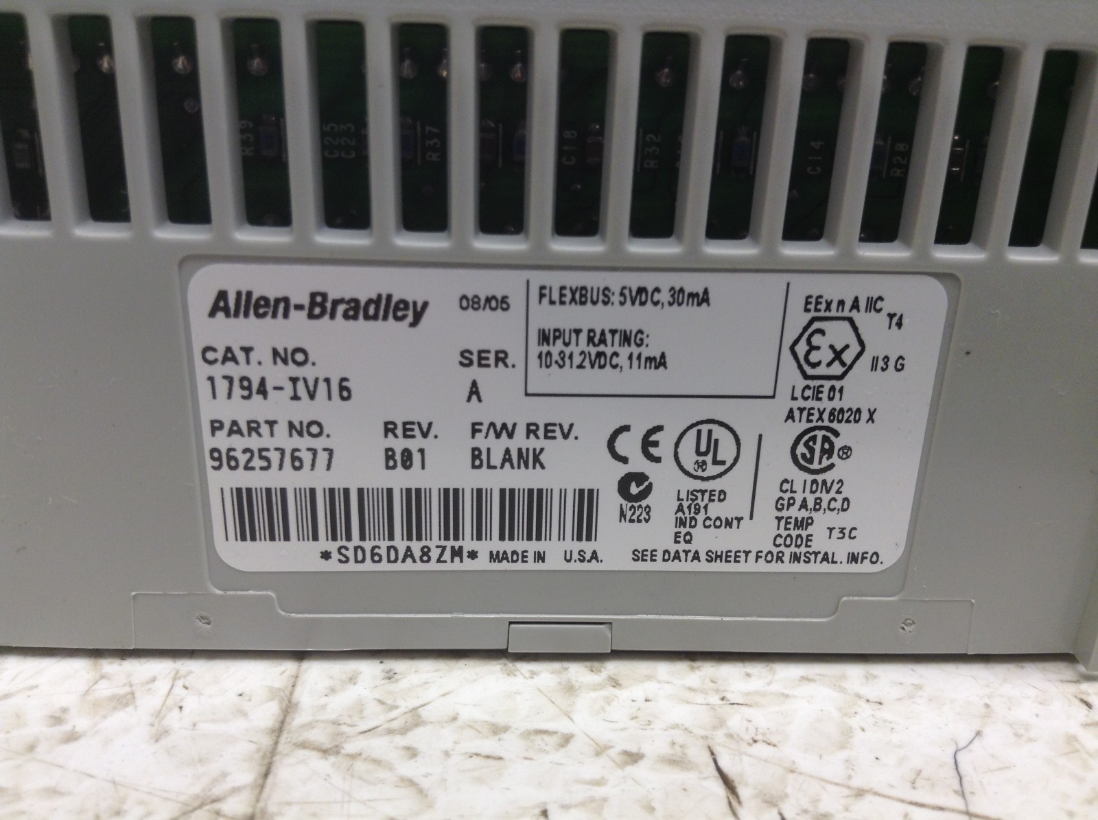 Allen Bradley 1794-IV16 Flex I/O 24 VDC 16 Input Module Ser A Rev B01 1794IV16