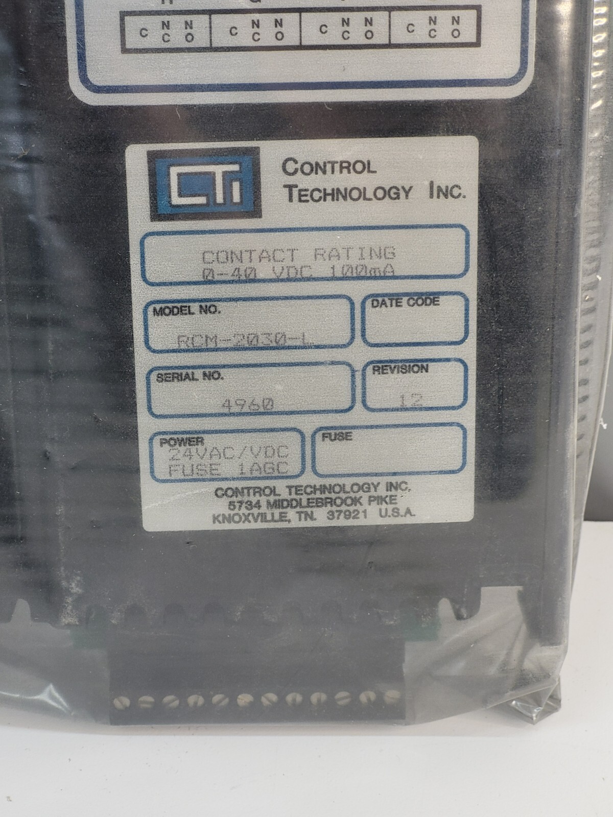 CONTROL TECHNOLOGY INC CONTACT MODULE RCM-2030-1 New b12