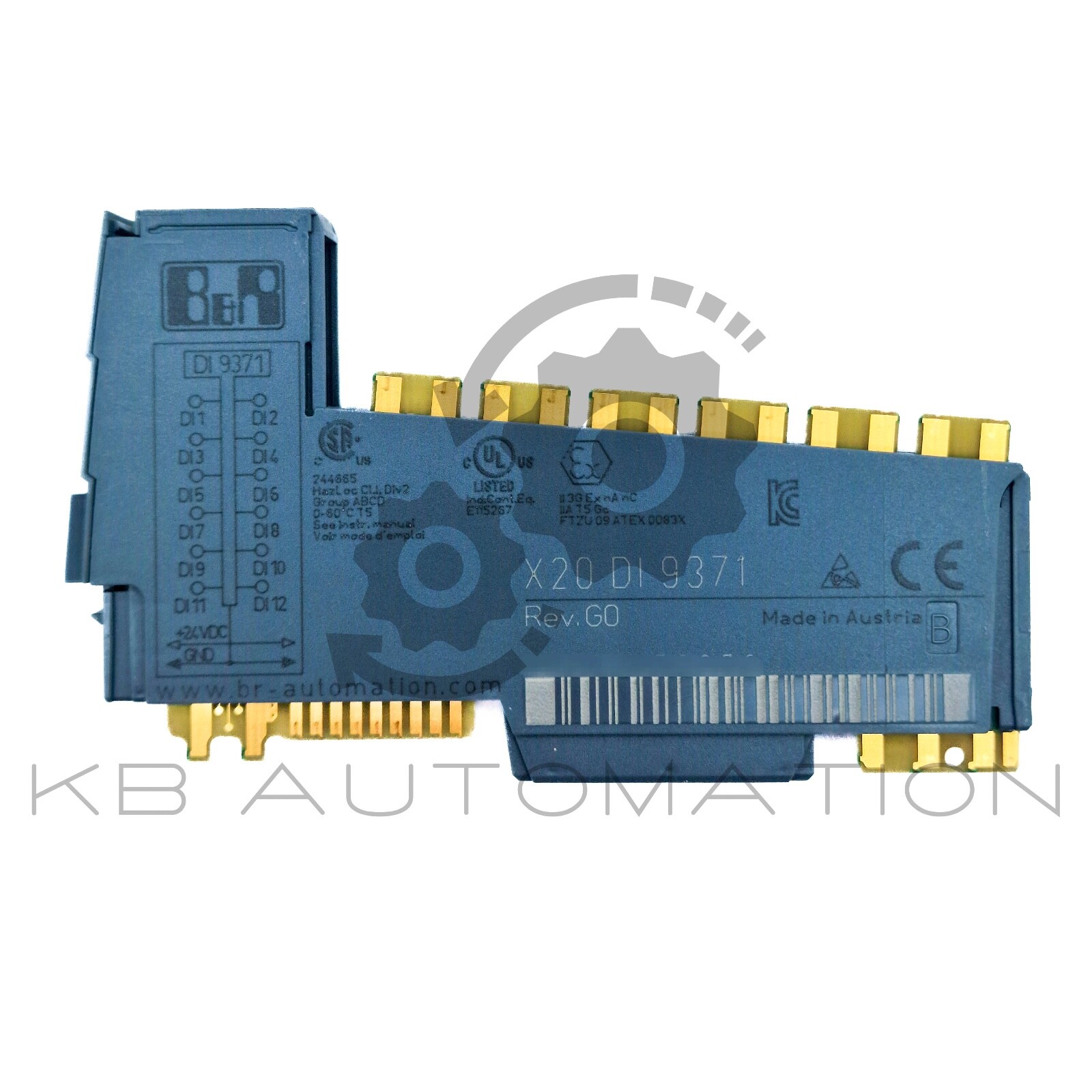 B&R Automation X20DI9371 12-point digital input module, 24V DC sink inputs