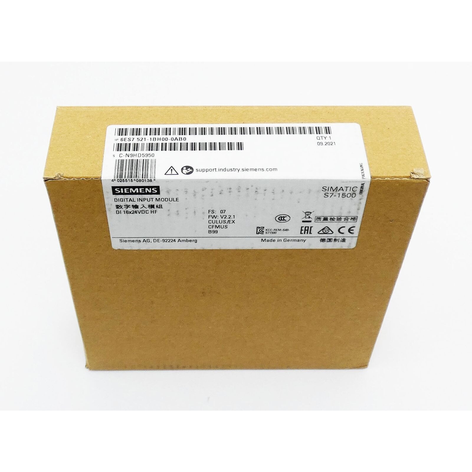 New Siemens 6ES7521-1BH00-0AB0 SIMATIC S7-1500 digital input 6ES7 521-1BH00-0AB0