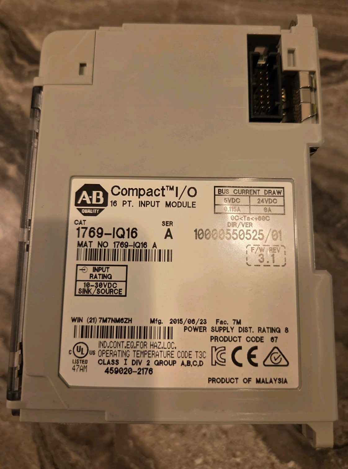 Allen-Bradley 1769-AENTR CompactLogix 1769-IQ16 1769-PA4 1769-OB16 MVI69L-MBS