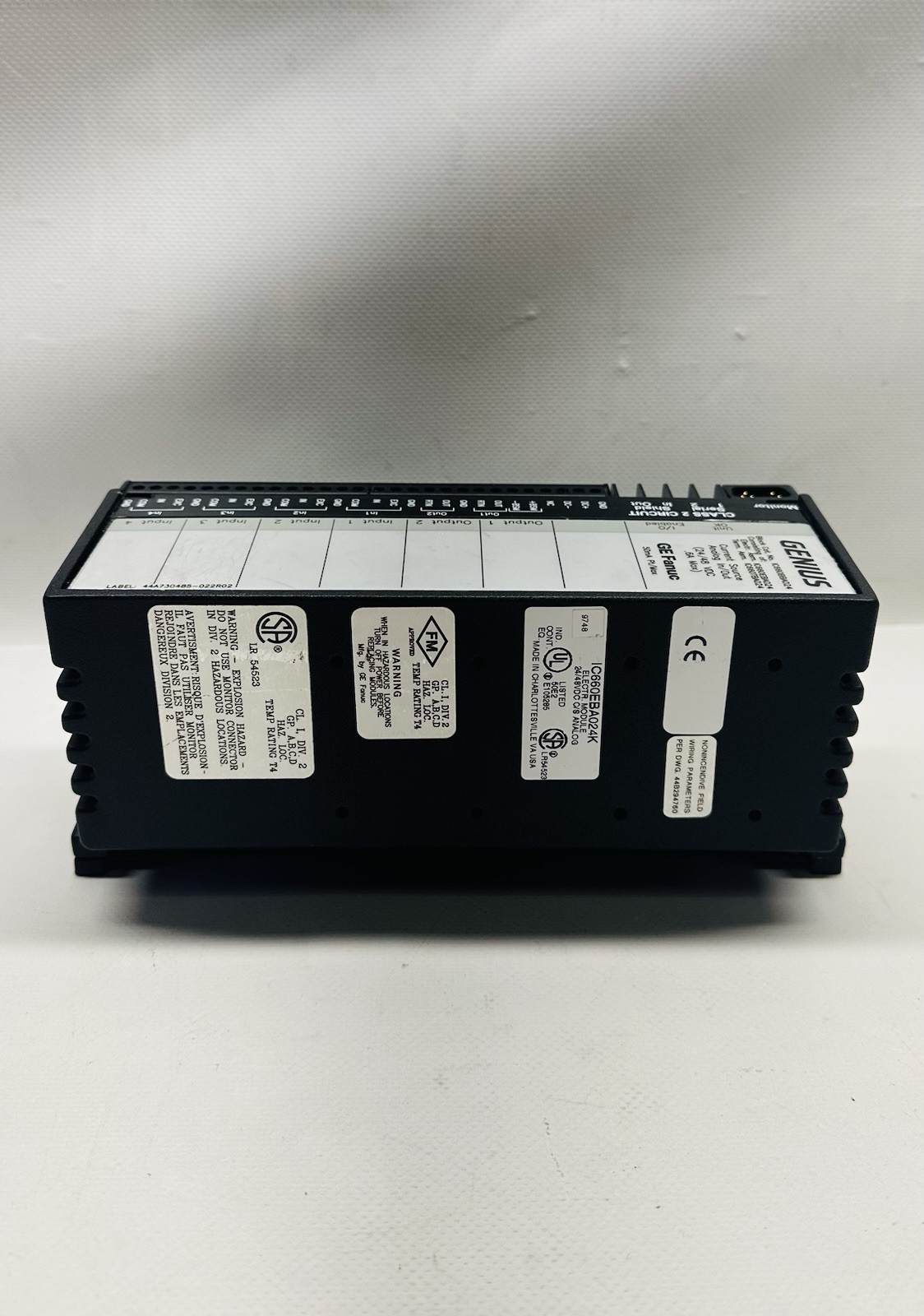 GE Fanuc IC660BBA024 Genius I/O Block, Current Source Analog In/Out, 24/48VDC