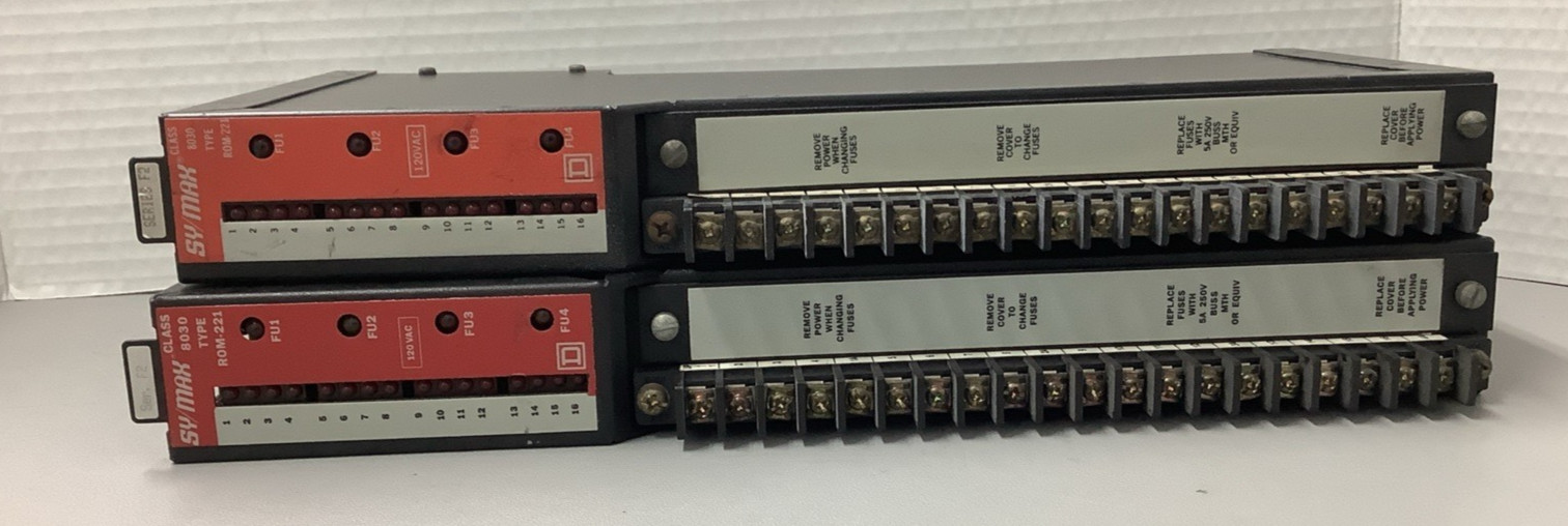 Lot of 2 Square D SY/MAX 8030 ROM-221 Output Module 30619-502-50 120VAC (b526)