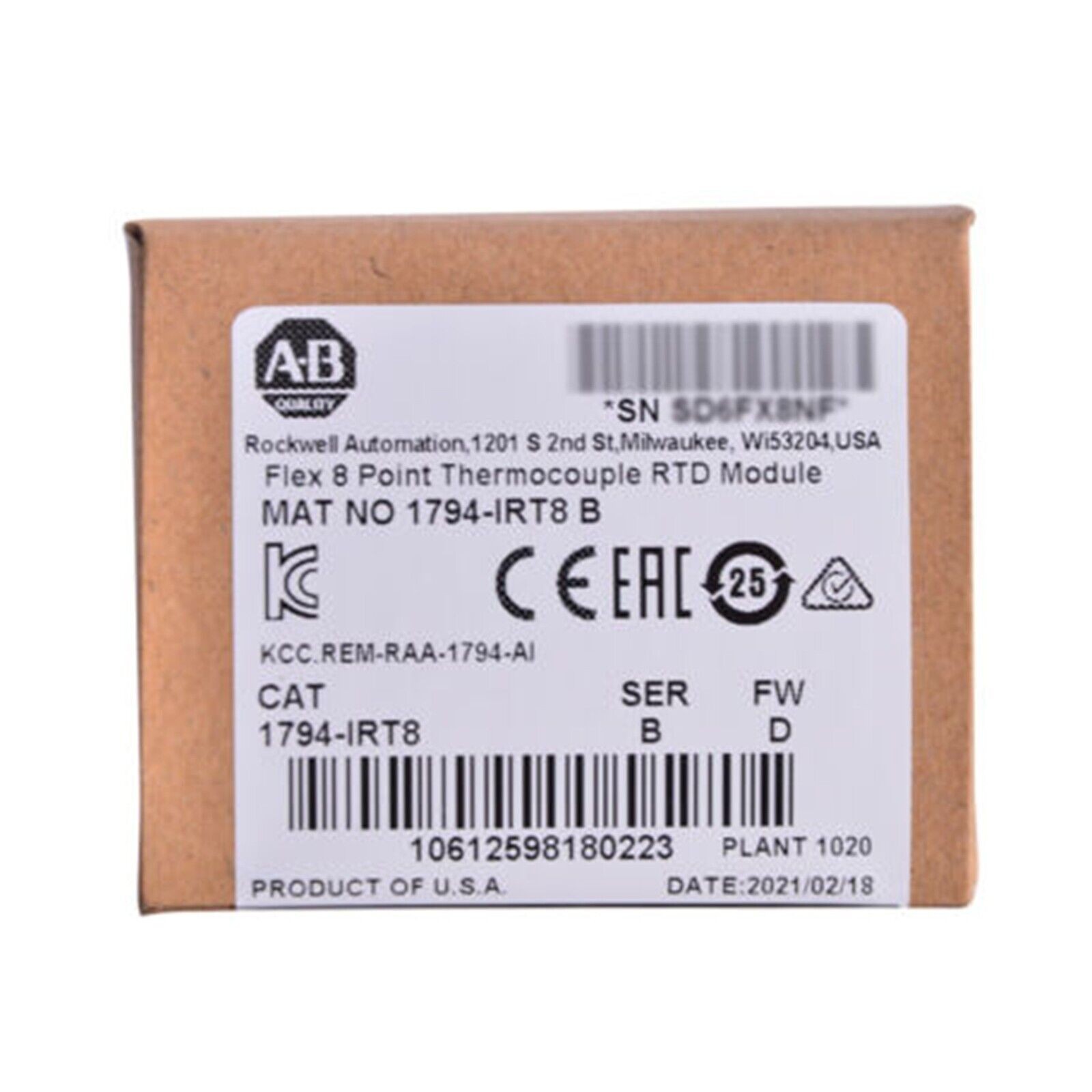 1794-IRT8 Sealed in Box Flex 8 Point Thermocouple RTD Module 1 Year Warranty