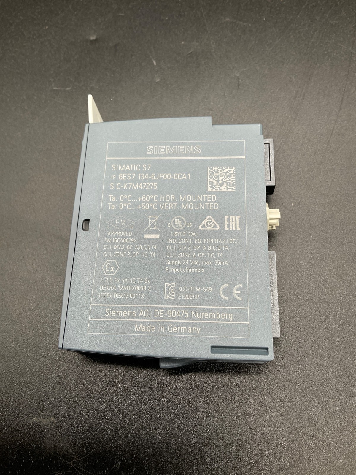 Siemens 6ES7134-6JF00-0CA1 SIMATIC ET 200SP Analog Input Module USED