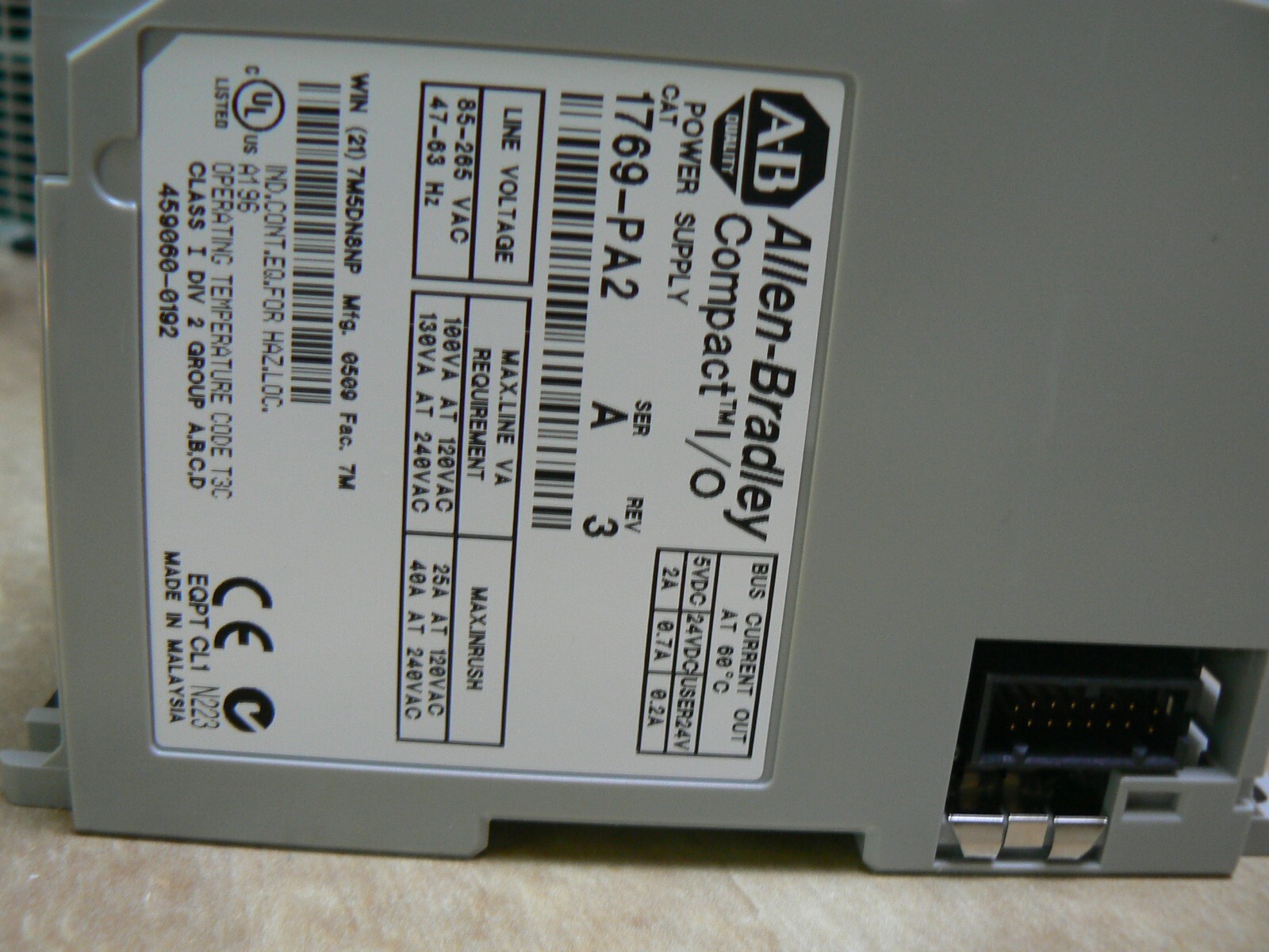 Allen Bradley 5335E,1769-L32E,1769-PA2,PS69-DPM,1769-OB32,1769-IQ32,1769-IF4I-(E