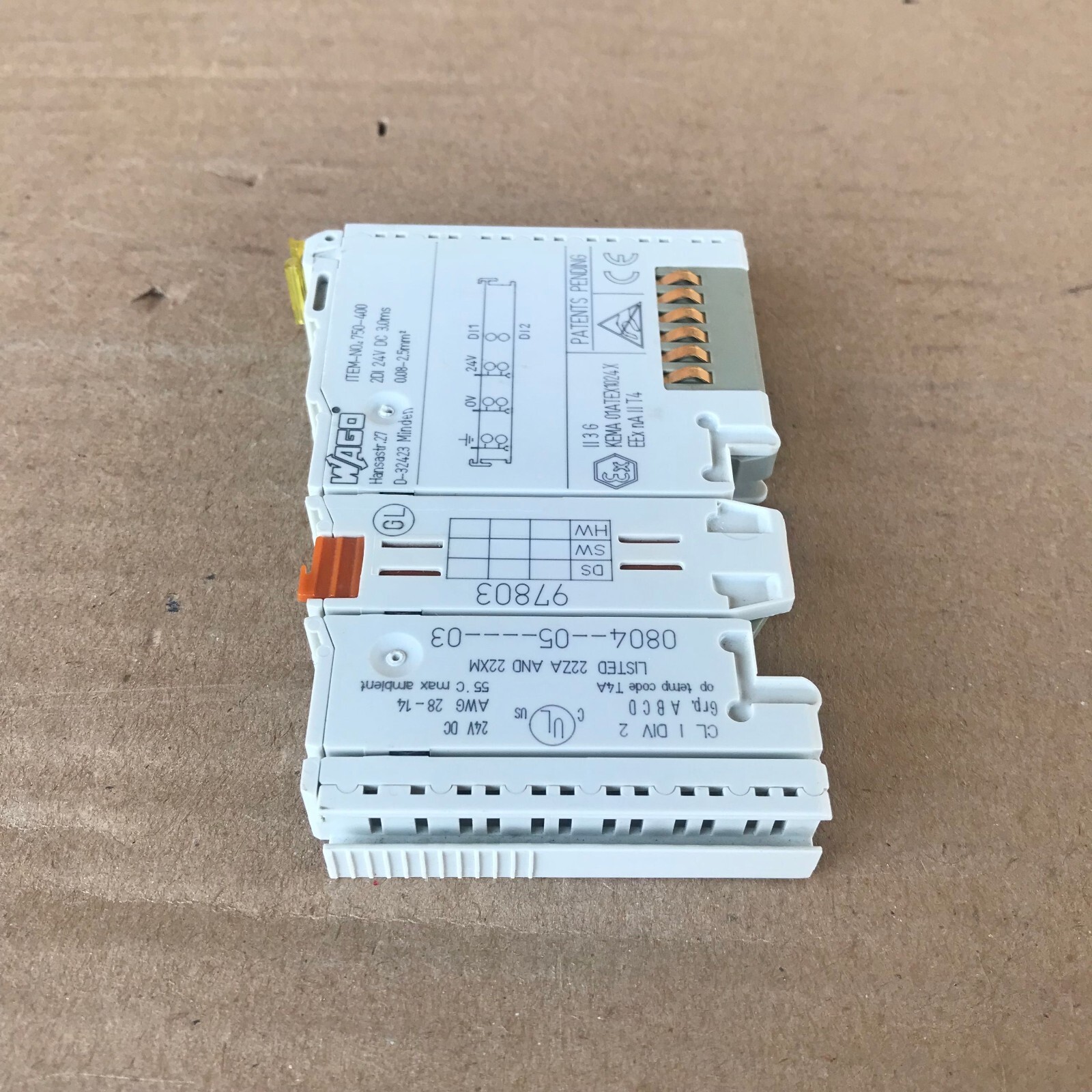 WAGO 750-400 2-CHANNEL DIGITAL INPUT MODULE WAGO 750400