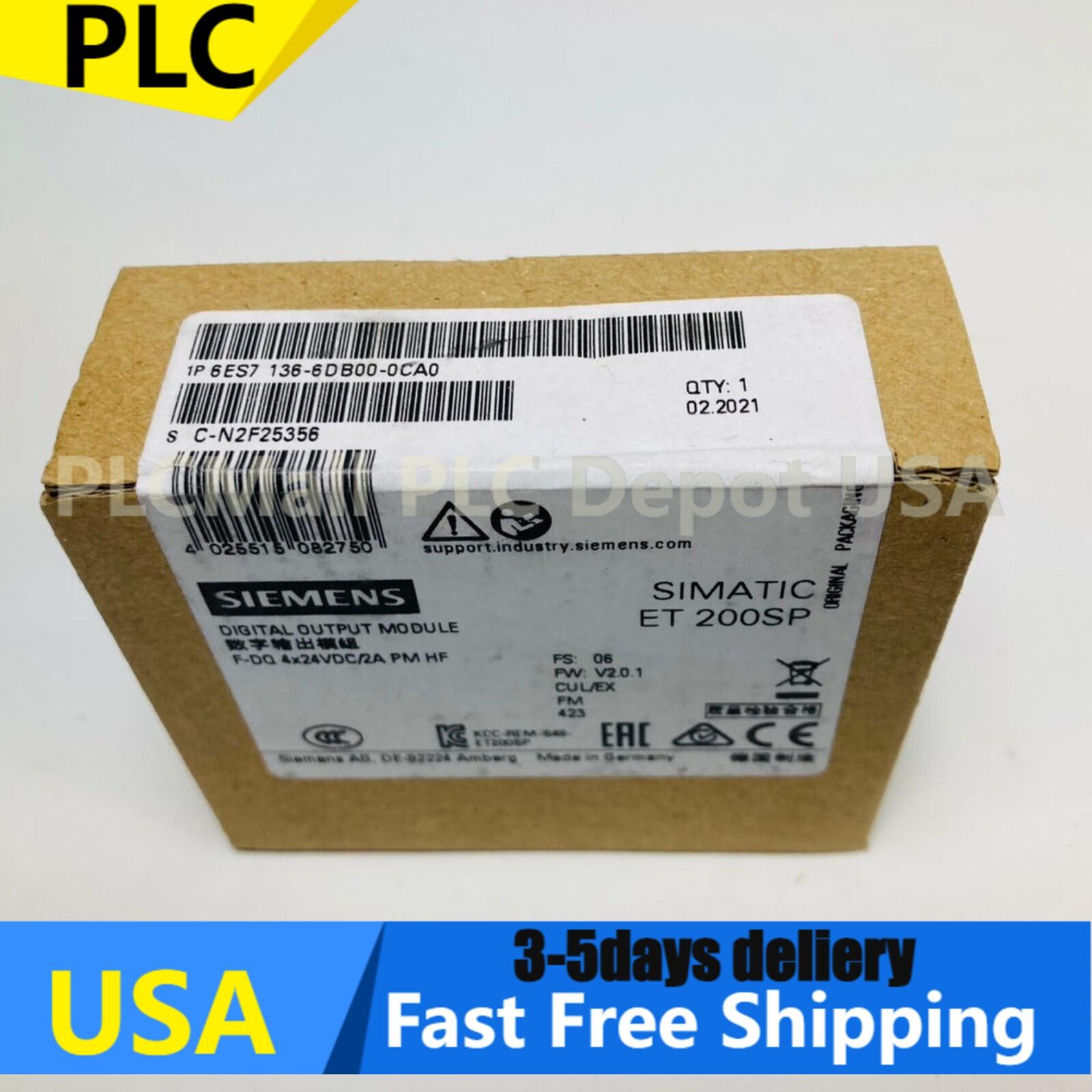 New Siemens 6ES7136-6DB00-0CA0 Electronic module for ET200SP 6ES7 136-6DB00-0CA0