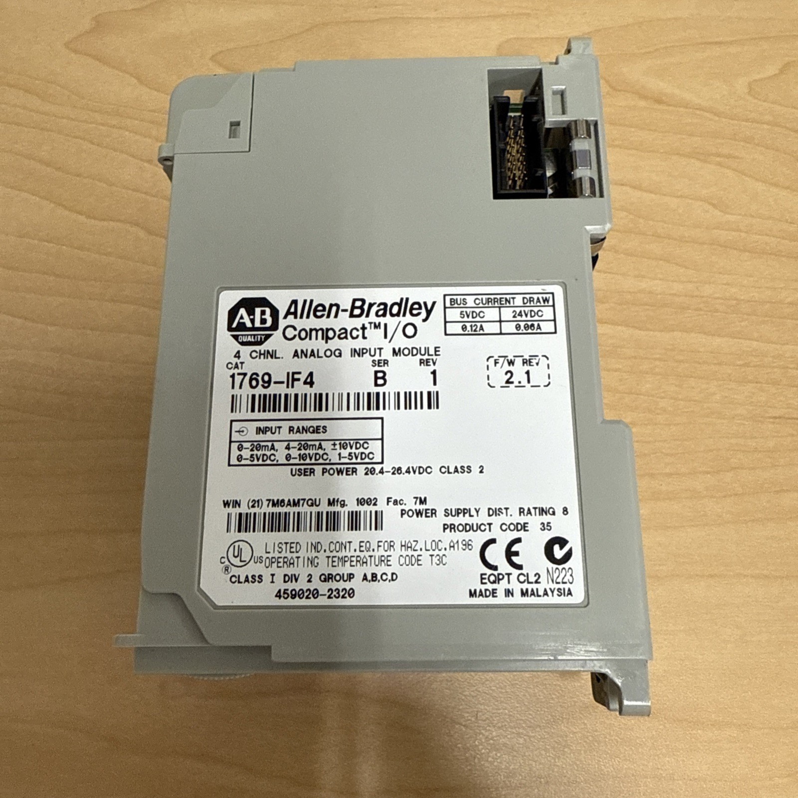Allen-Bradley AB 1769-IF4 Compact I/O 4 Channel Analog Input PLC Module