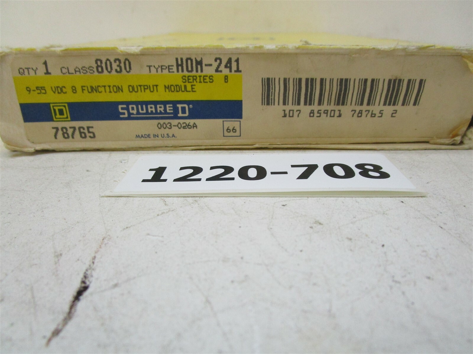 Square D 9-55 VDC 8 Function Output Module Class Type 8030 HOM-241 PT No 78765