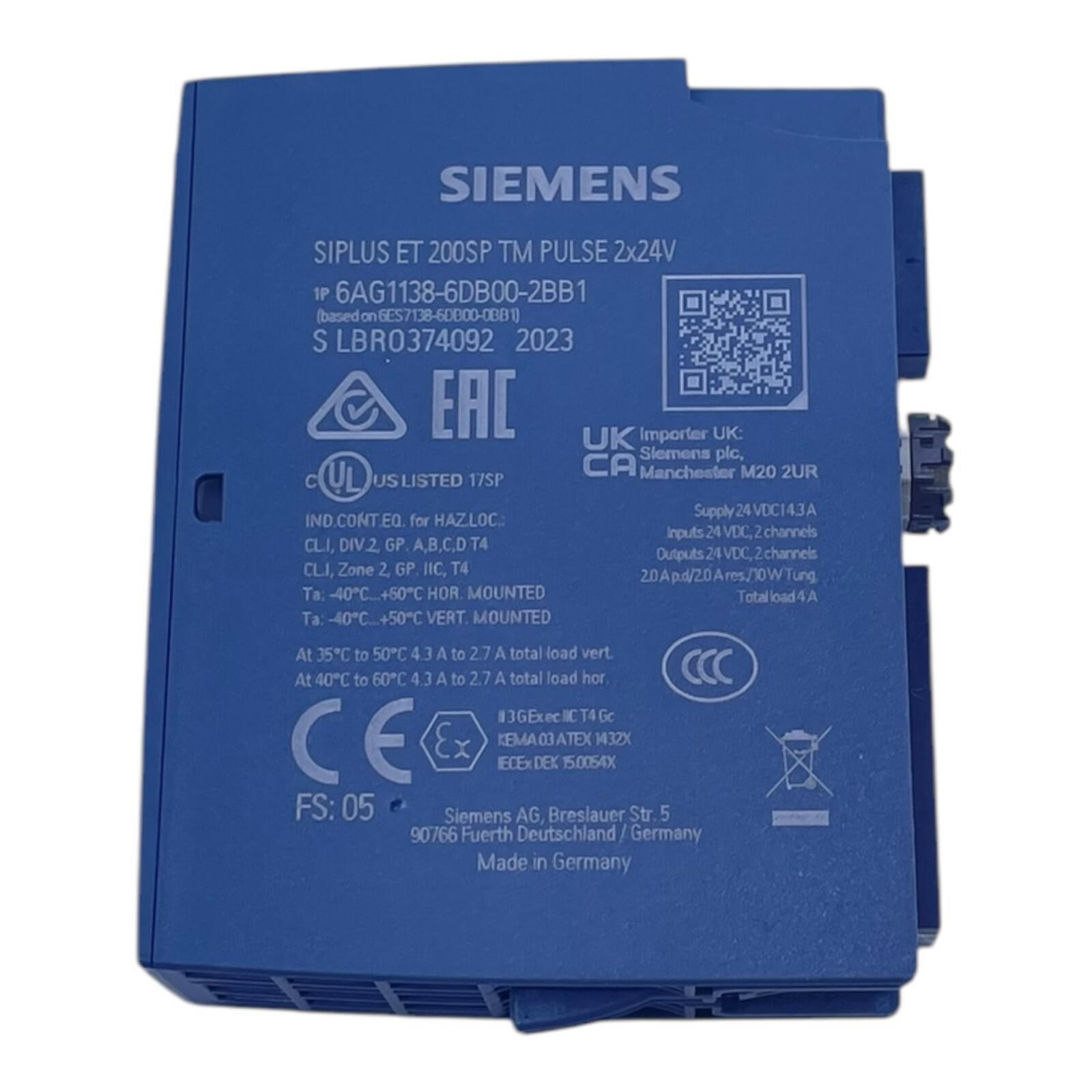Siemens 6AG1138-6DB00-2BB1 SIPLUS ET 200SP Output Module Industrial Use