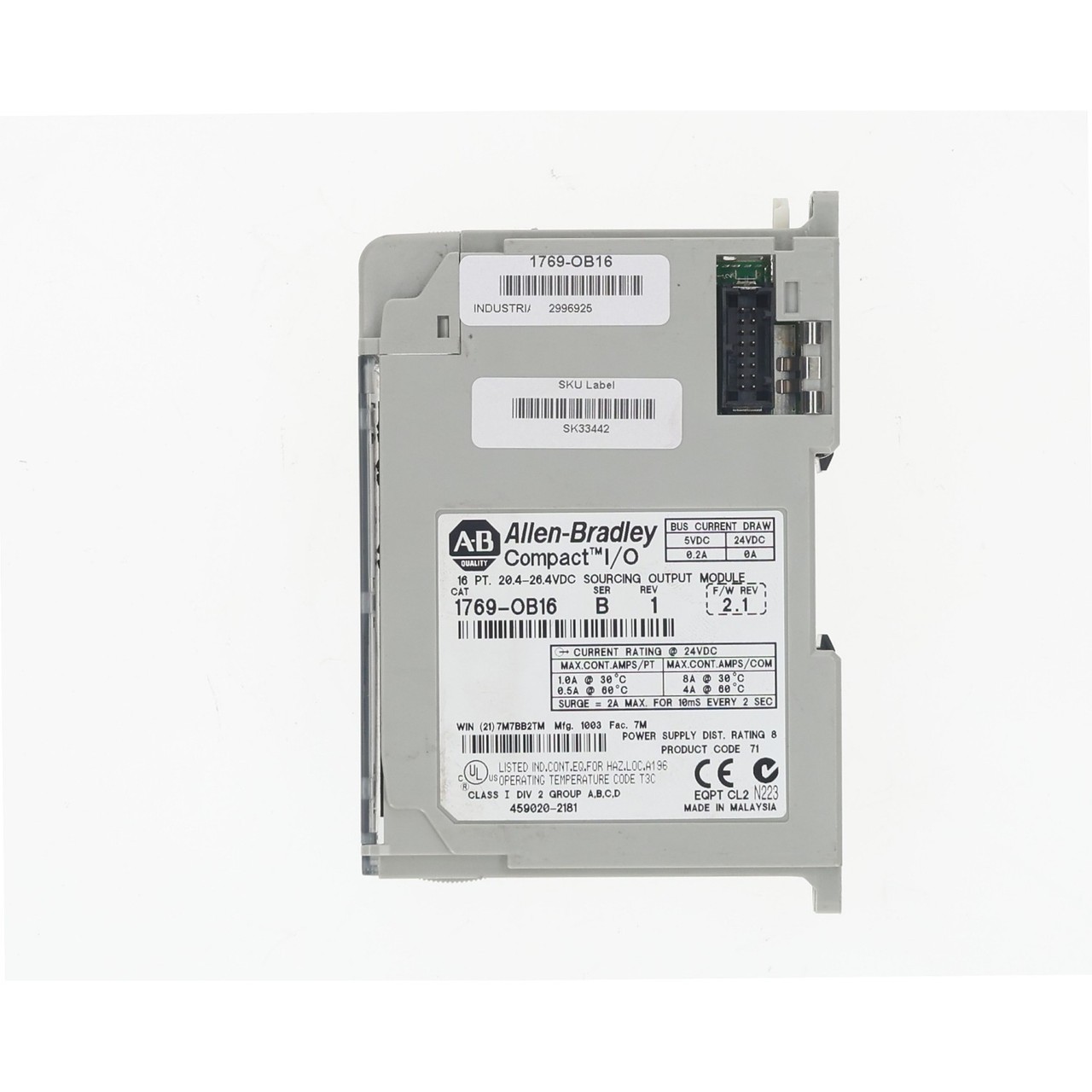 Allen-Bradley 1769-OB16 Compact I/O 16-Point 24VDC Digital Output Module New