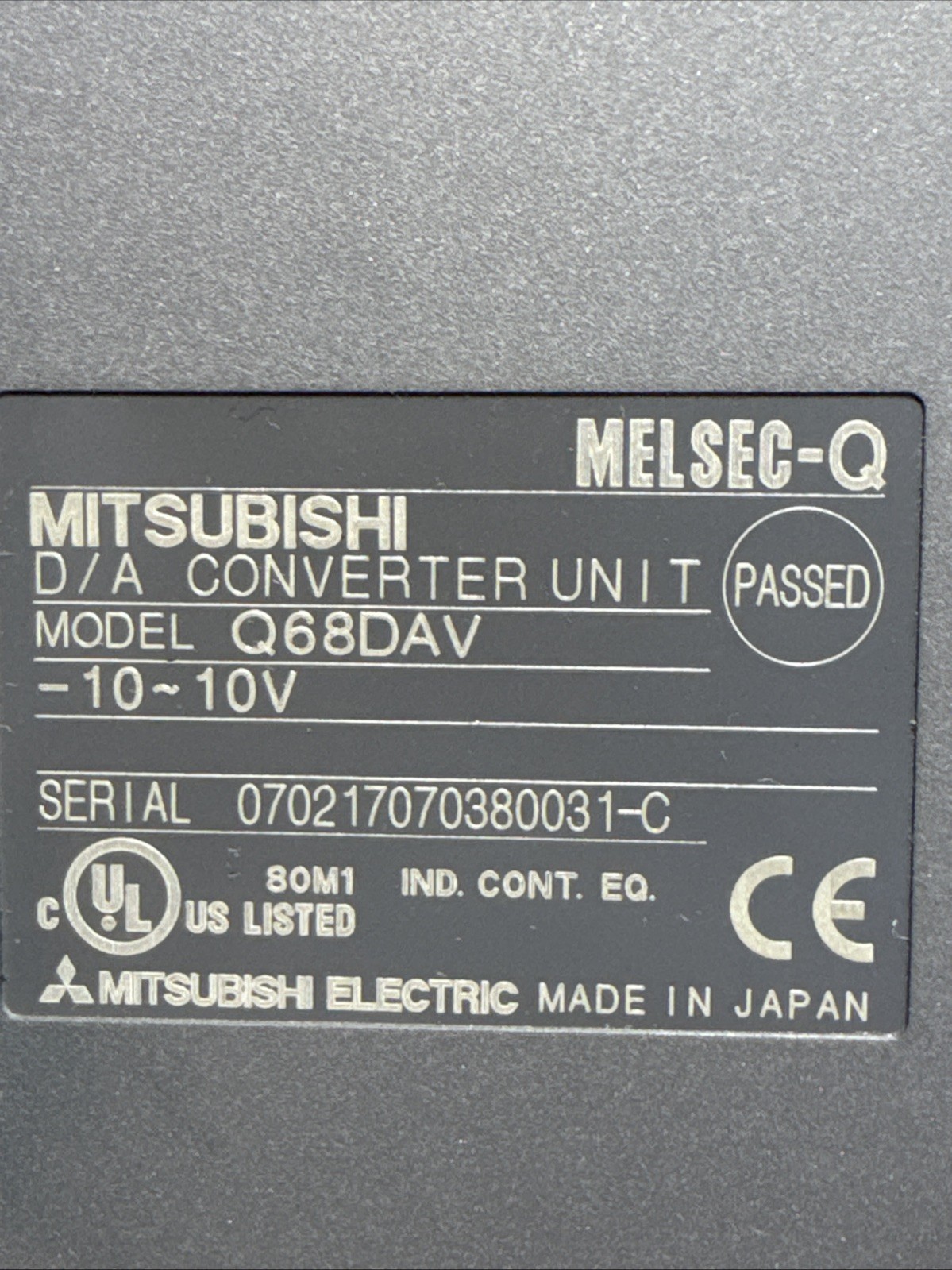 Mitsubishi Q68DAV Melsec-Q D/A Converter Unit -10~10V A-13
