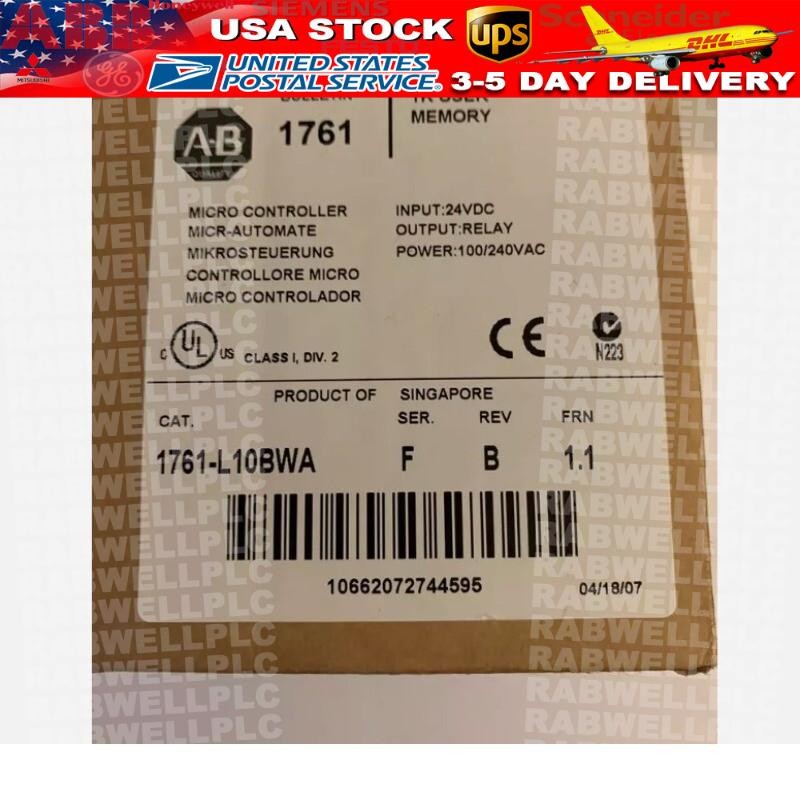 New Sealed AB 1761-L10BWA MICROLOGIX 1000 Controller 1761L10BWA US Free Tax