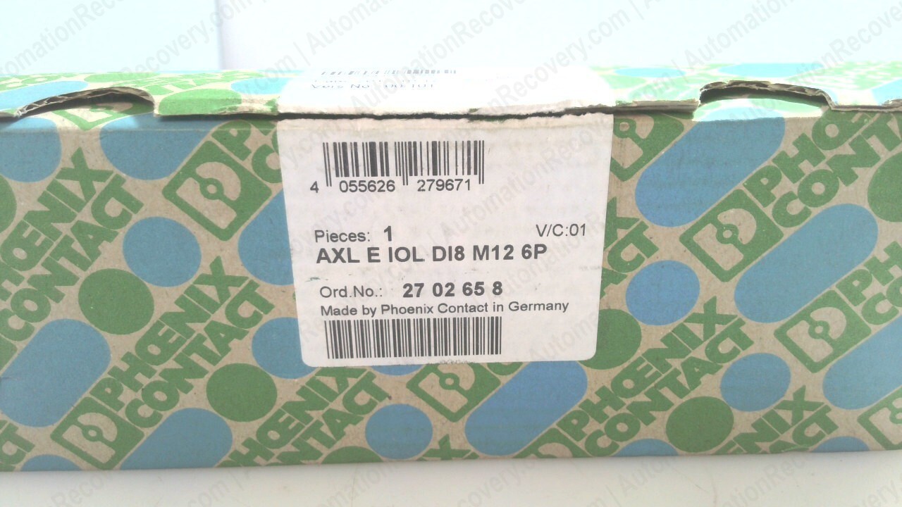 PHOENIX CONTACT AXL E IOL DI8 M12 6P, DIGITAL INPUT DEVICE, 2702658, NEW #305602