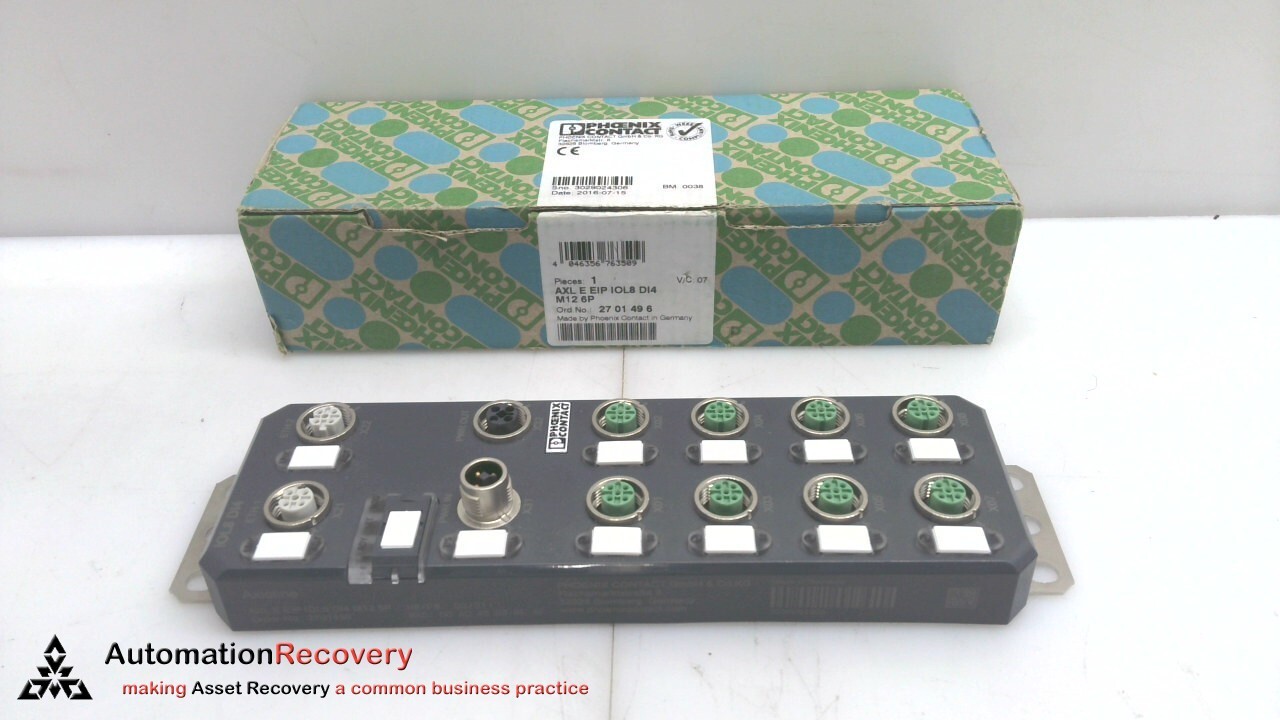 PHOENIX CONTACT AXL E EIP IOL8 DI4 M12 6P, COMMUNICATION MODULE, NEW #305591