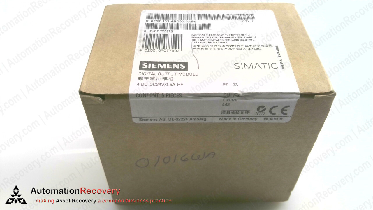 SIEMENS 6ES7 132-4BD00-0AB0, SIMATIC DP DIGITAL OUTPUT MODULE, NEW #348124