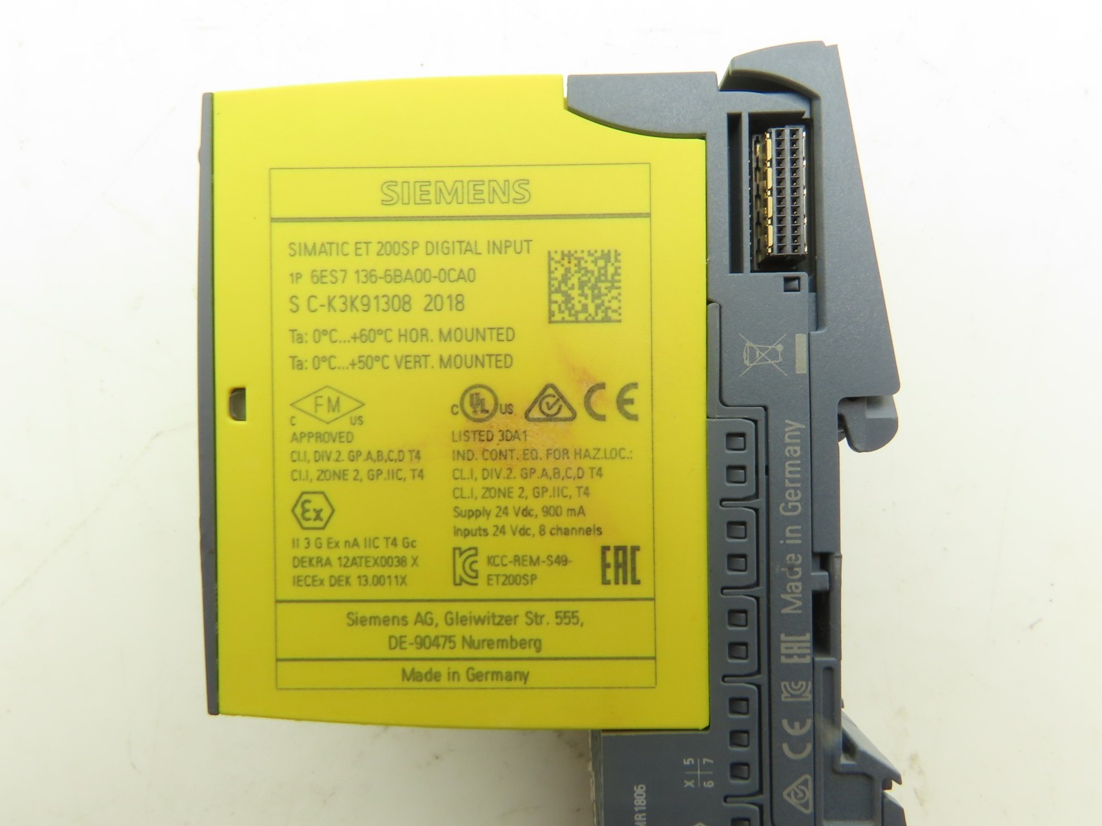 Siemens 6ES7 136-6BA00-0CA0 SIMATIC ET200SP Digital Input F-DI 8x HF Lot of 4