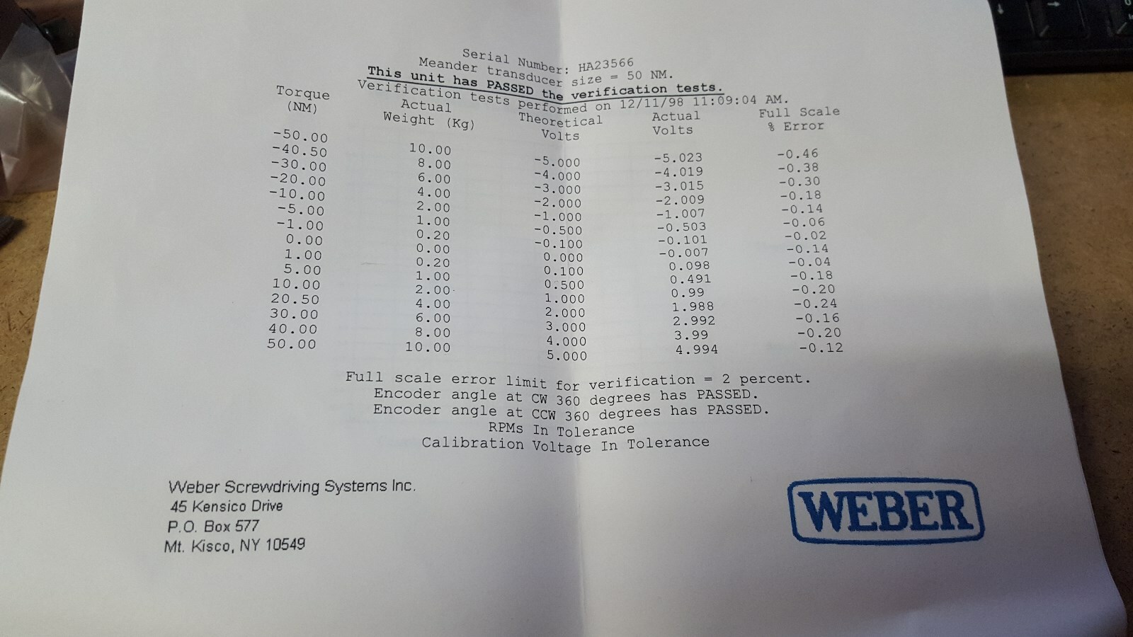 Beta Tech Inc BC-FSC-050-004 Input Board Weber Sure Torque Driver