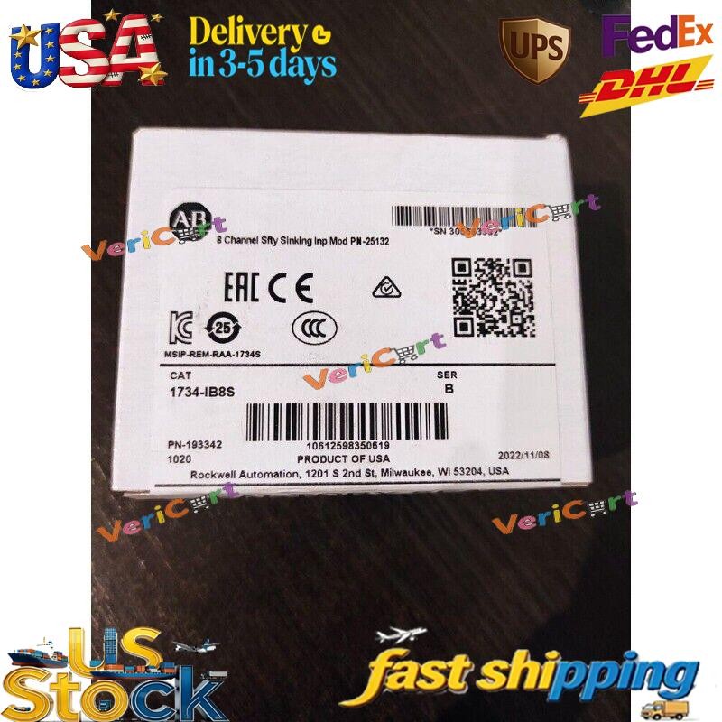 AB 1734-IB8S Point I/O Digital Sink Safety Input Module New US Free Tax