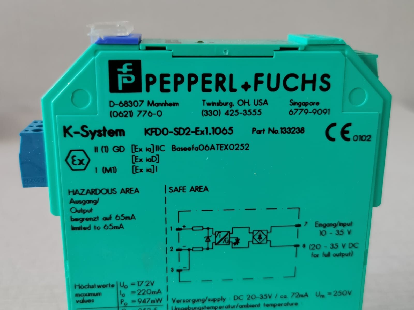 PEPPERL+FUCHS KFD0-SD2-Ex1.1065 SOLENOID DRIVER 133238
