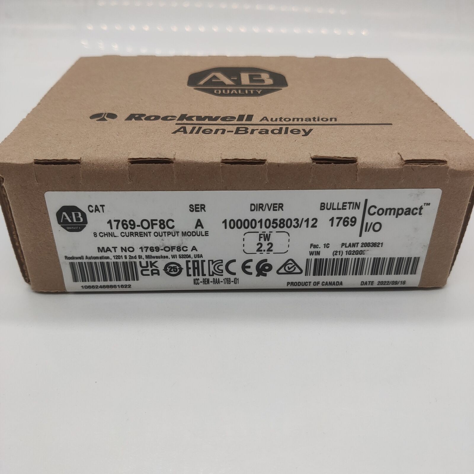 1769-OF8C New AB 1769 OF8C/A CompactLogix 8 Pt A/O Current Module US