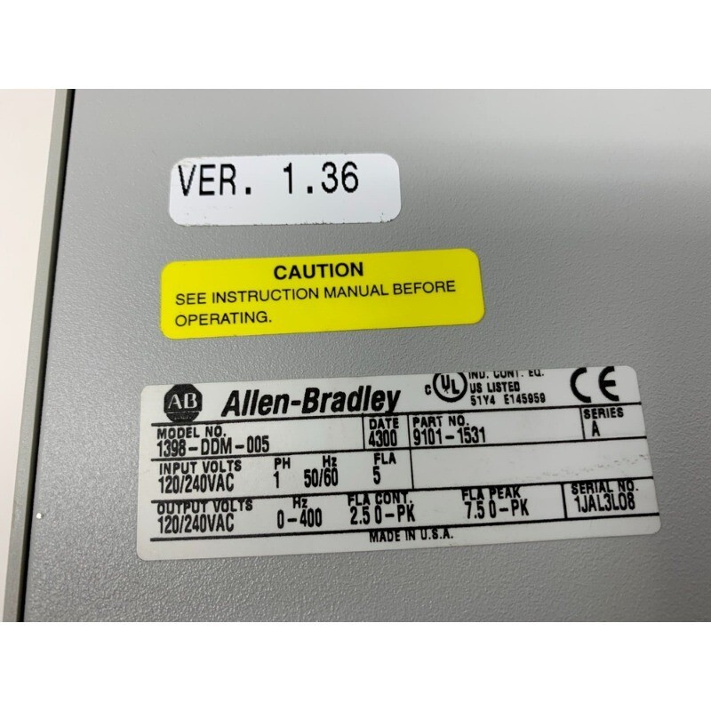 Allen-Bradley 1398-DDM-005 Ultra 100 Servo Drive 120/240V 0.3/0.6kW US Free Tax