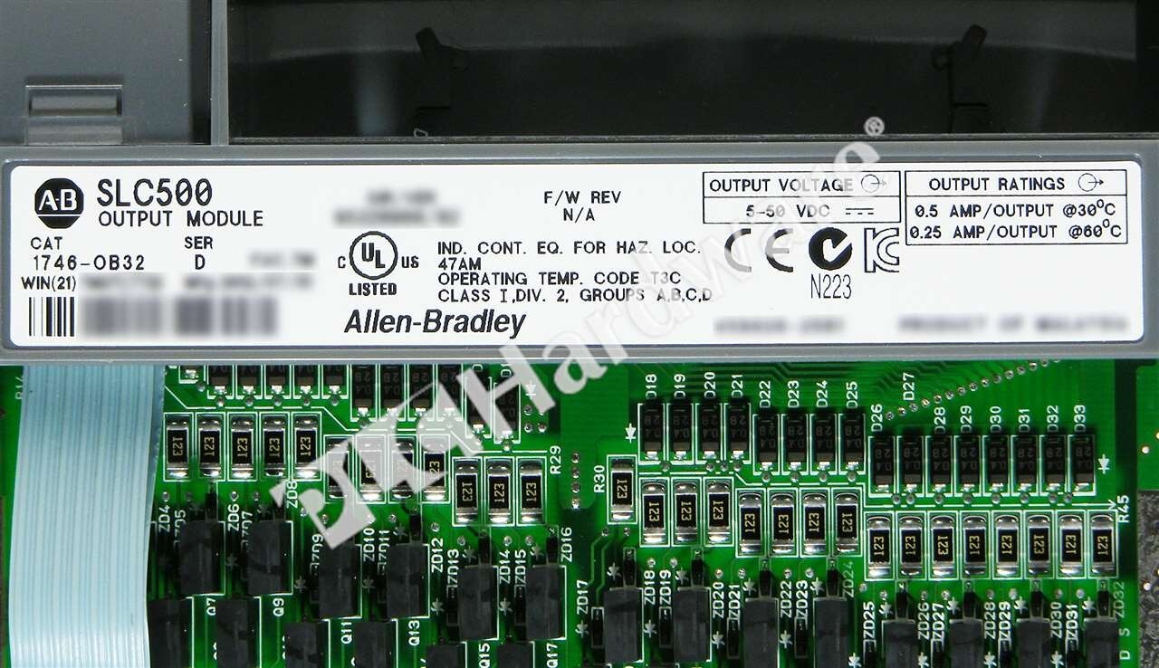 Surplus Open Allen Bradley 1746-OB32 Ser D SLC 500 32-Ch 5-50VDC Output Module