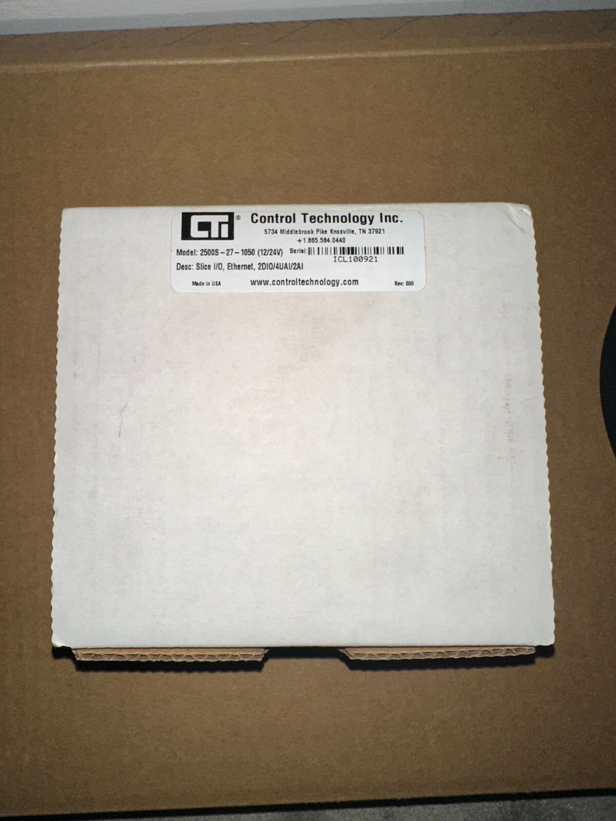 Control Technology Inc. CTI 2500S-27-1050 Slice I/O – Ethernet, 2DIO/4UAI/2AI