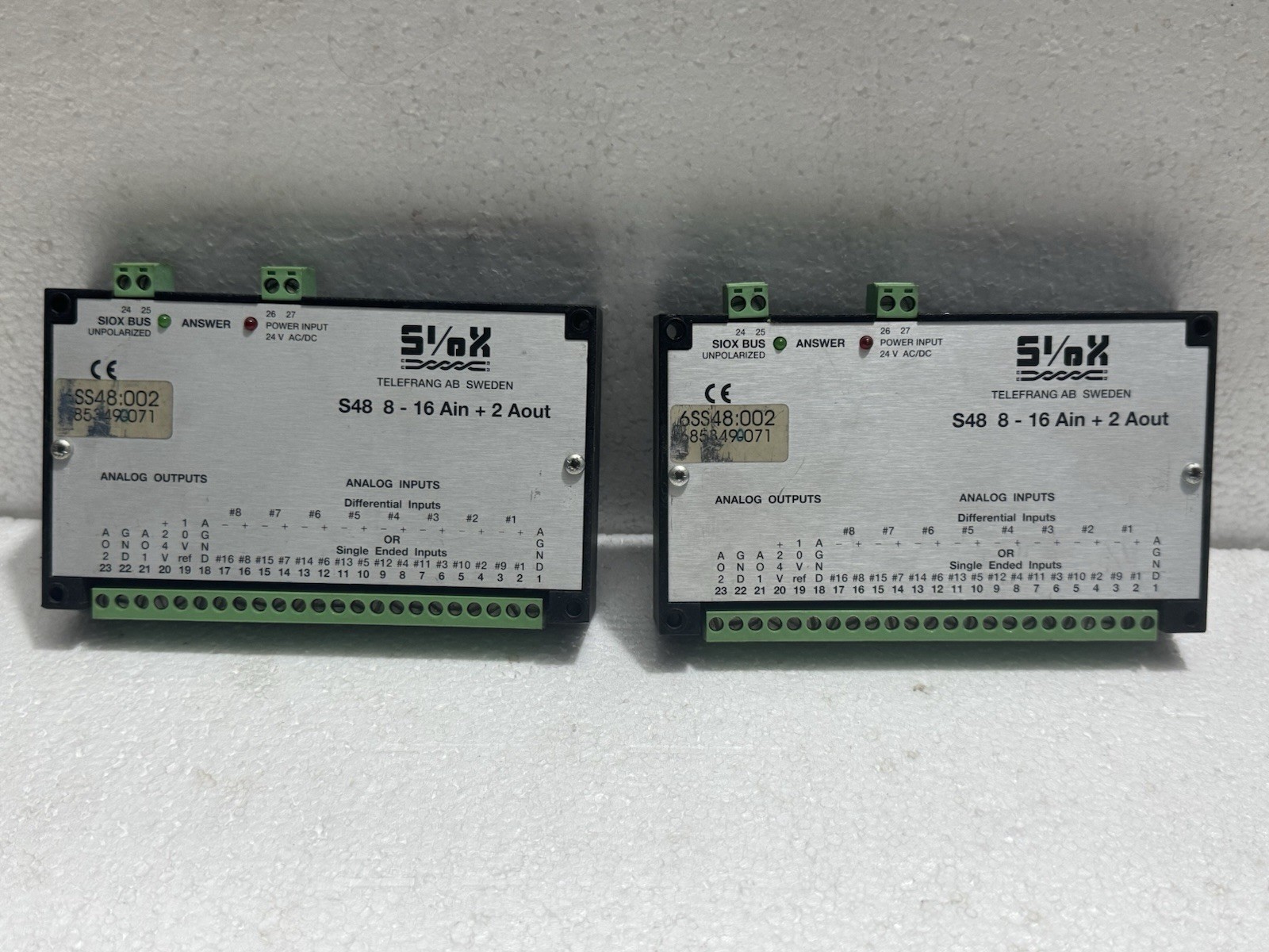 SIOX S48 8-16 AIN + 2 AOUT ANALOG INPUT OUTPUT MODULE