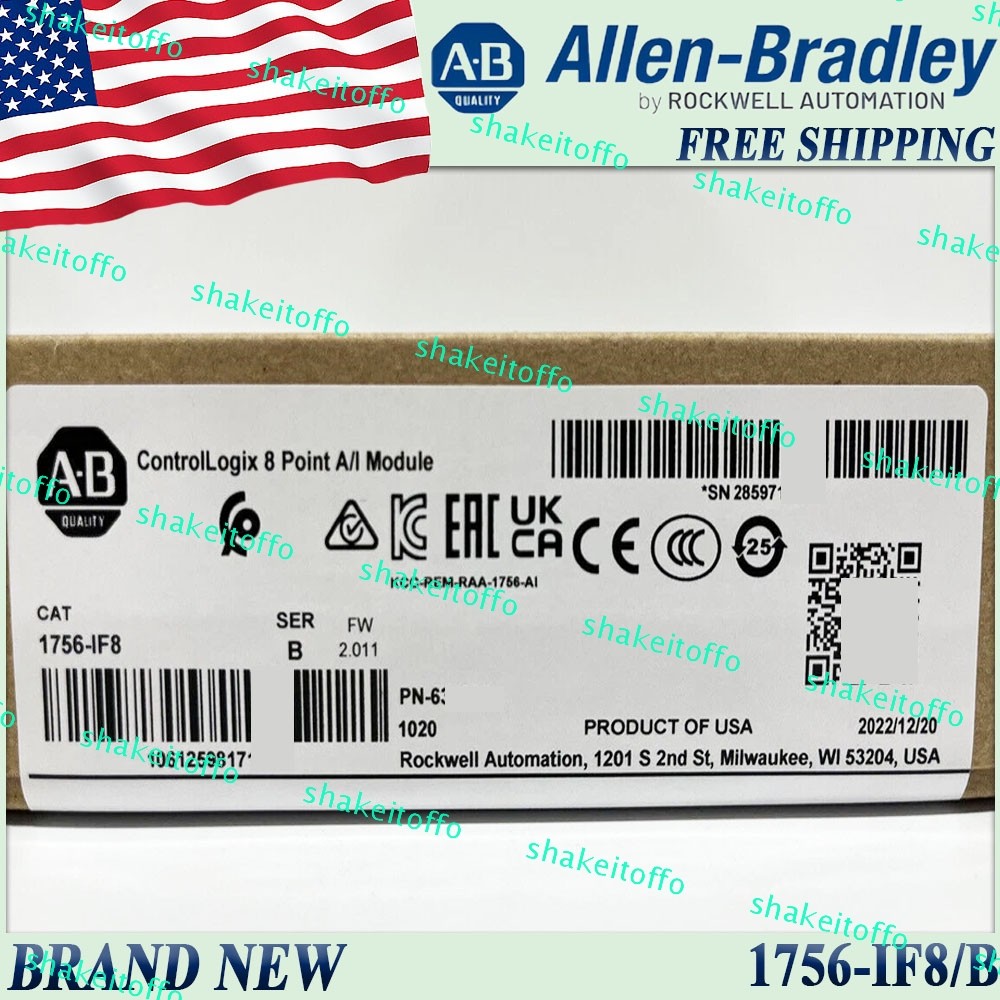 Factory Sealed AB 1756-IF8/B ControlLogix 8Point A/I Module 1756IF8 B Free Ship
