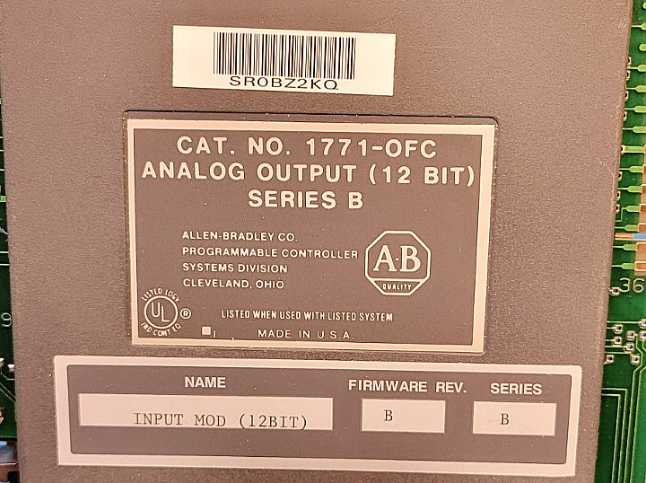 ALLEN-BRADLEY ANALOG OUTPUT MODULE M/N: 1771-OFC 12 BIT