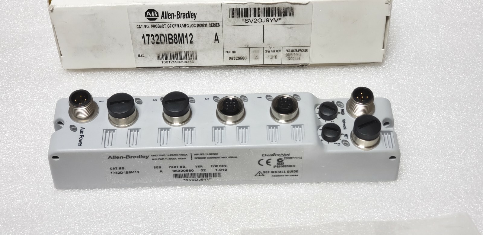 ALLEN BRADLEY 1732DIB8M12 Series A ARMORBLOCK DUAL PORT ENET/IP, NOB