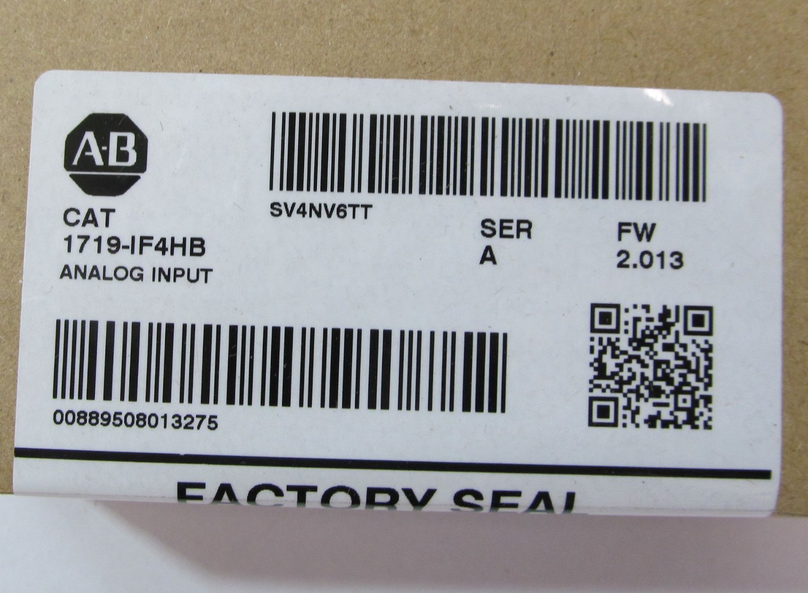 ALLEN BRADLEY 1719-IF4HB SERIES A FW 2.013 PLC HART ANALOG INPUT MODULE 08-2025