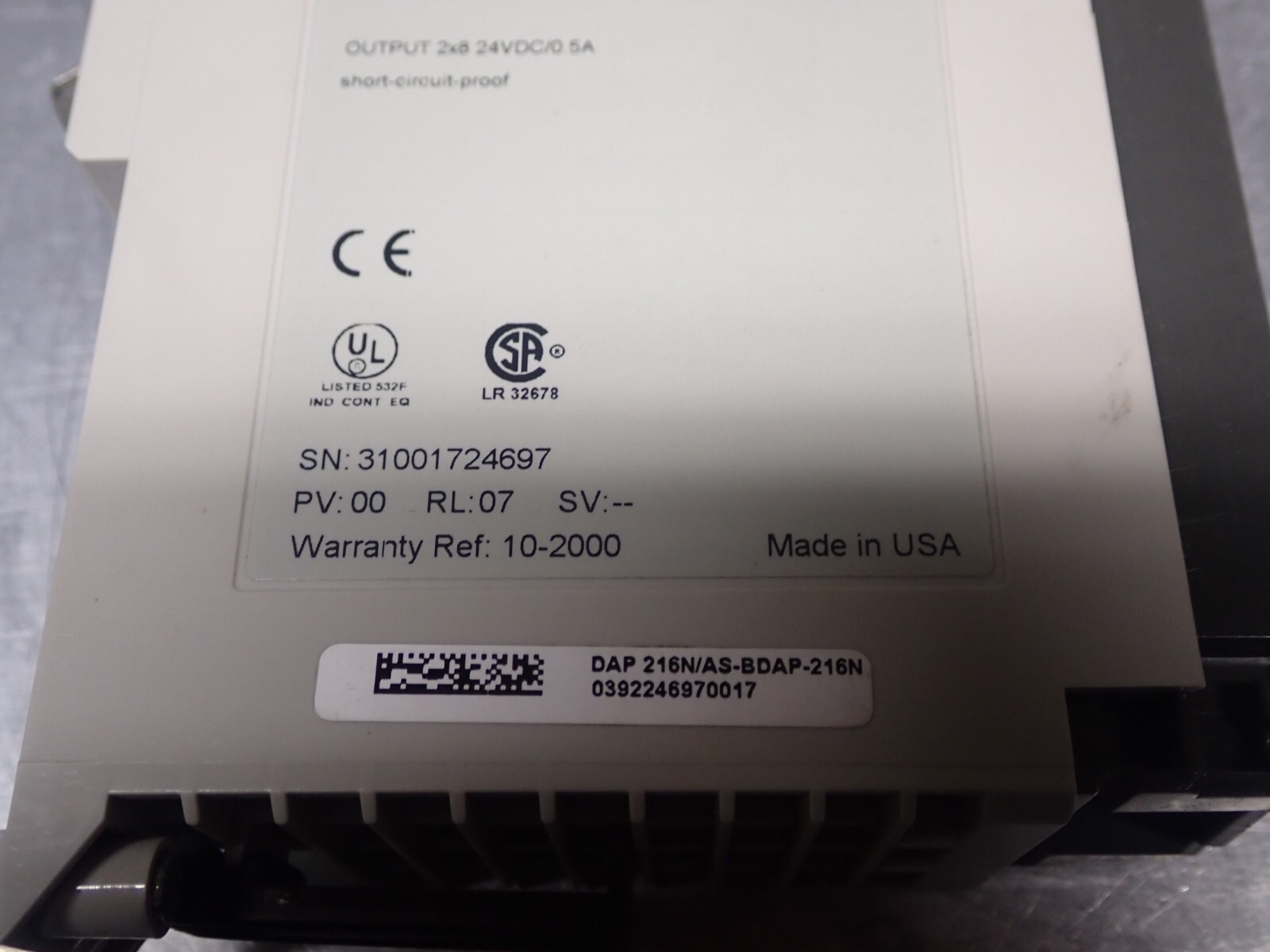 Schneider Automation DAP 216N/AS-BDAP-216N 2X8 24VDC Out 0.5A Used With Warranty