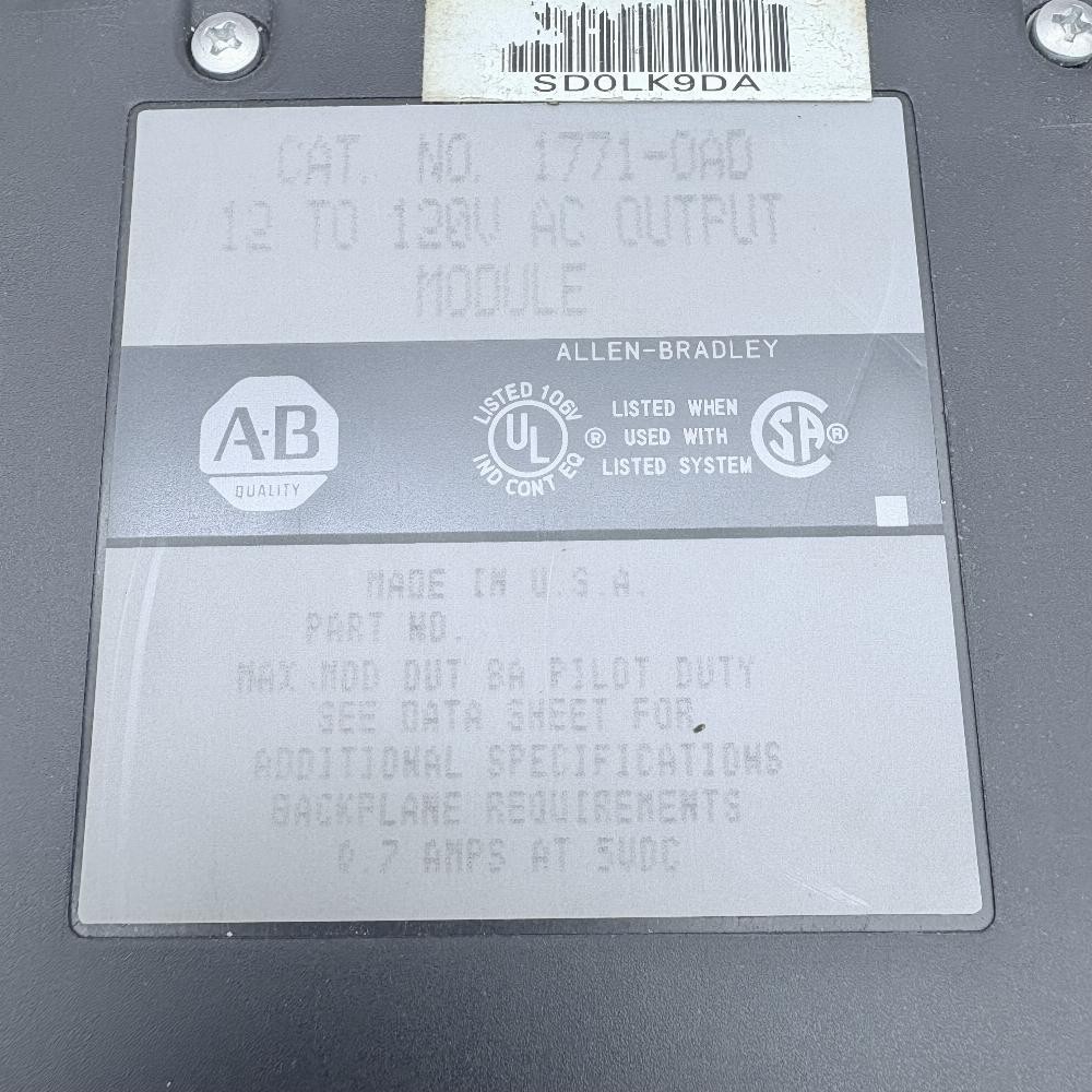 1771-OAD | Allen Bradley | PLC5, Digital Output Module, Used, Ser A