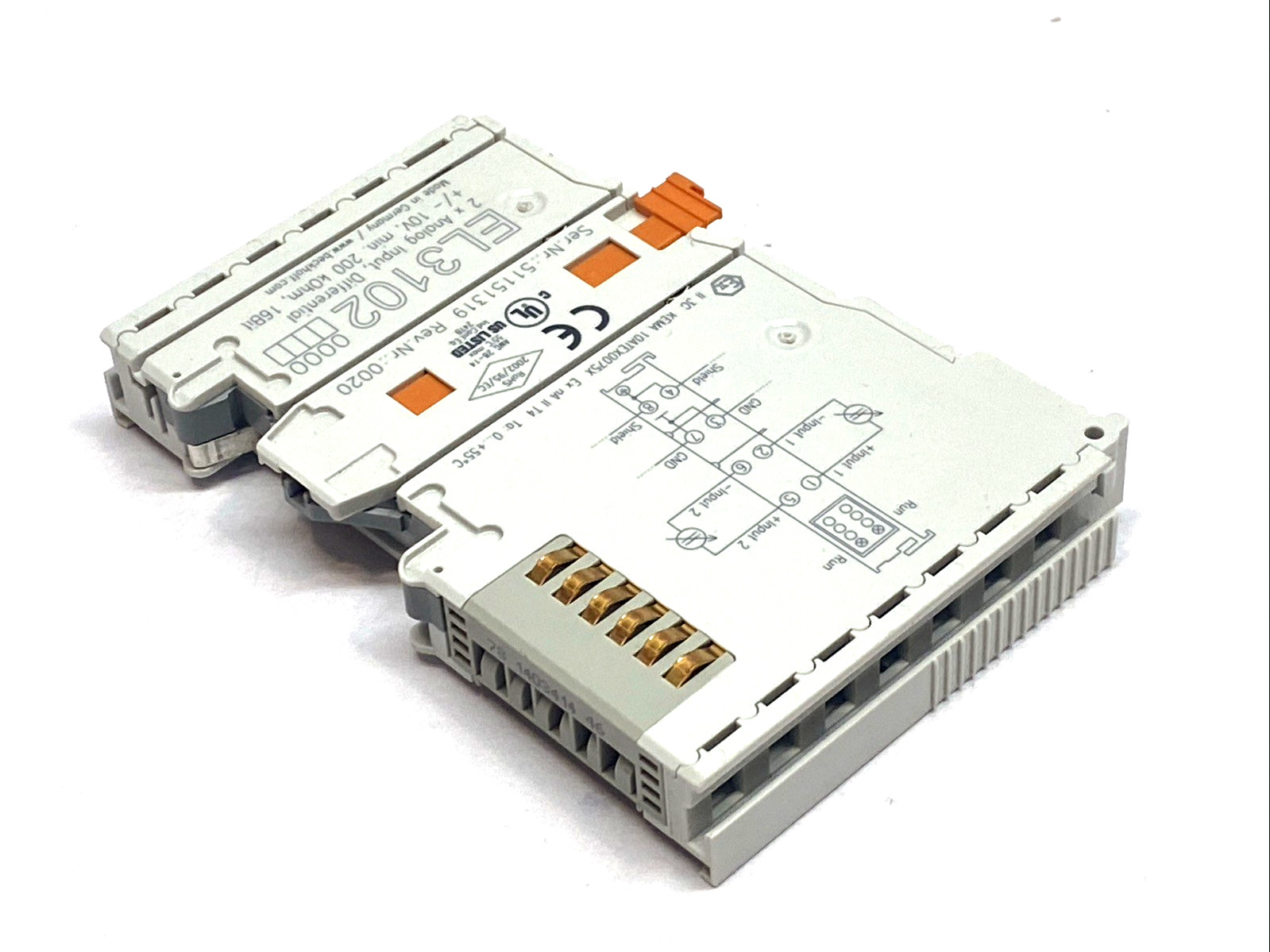 Beckhoff EL3102 EtherCAT 2‑Channel Analog Input ±10V 16‑Bit Terminal