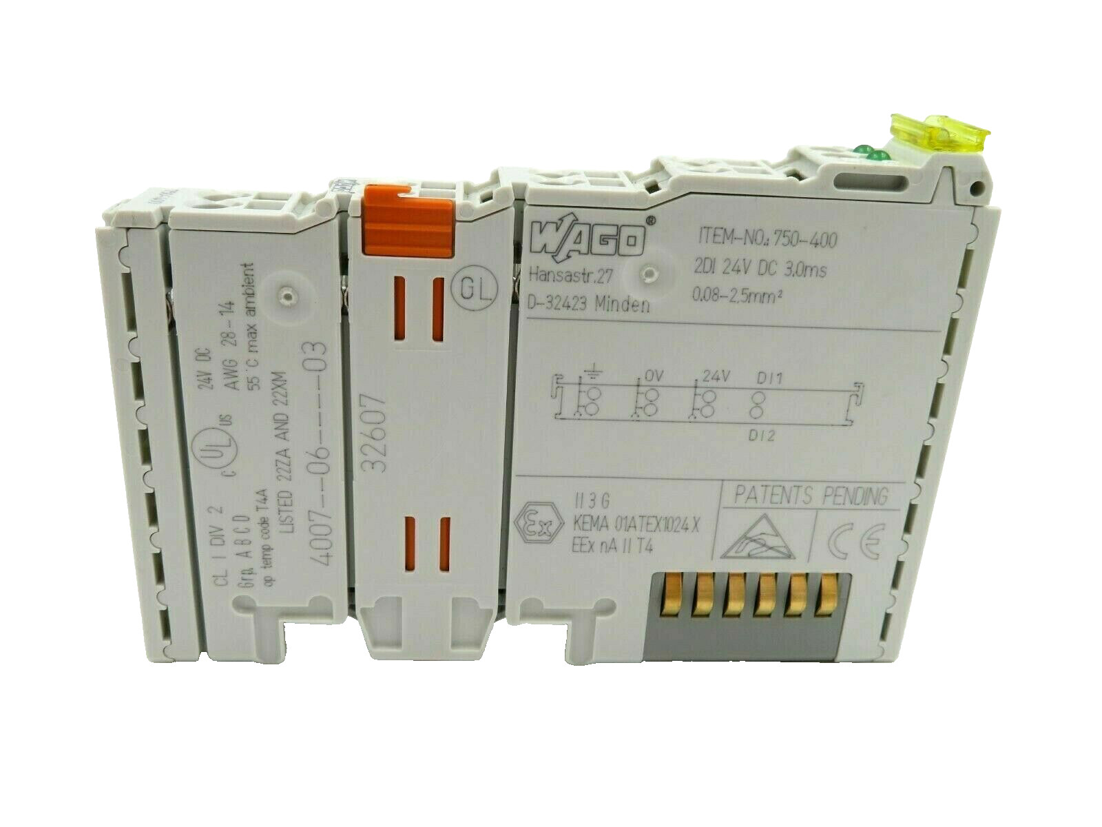 WAGO 750-400 Power Supply Filter Module OVERVOLTAGE SURGE Bus Coupler 24VDC