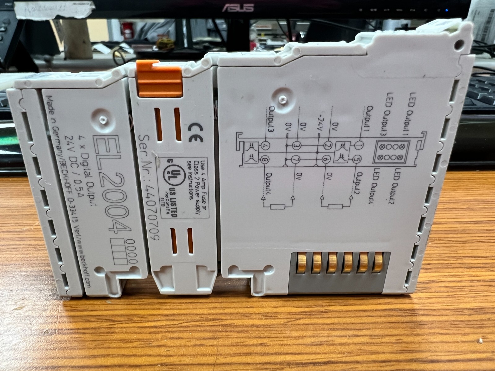 👀 BECKHOFF 4 CHANNEL DIGITAL OUTPUT TERMINAL 24 VDC 0.5 AMP EL2004