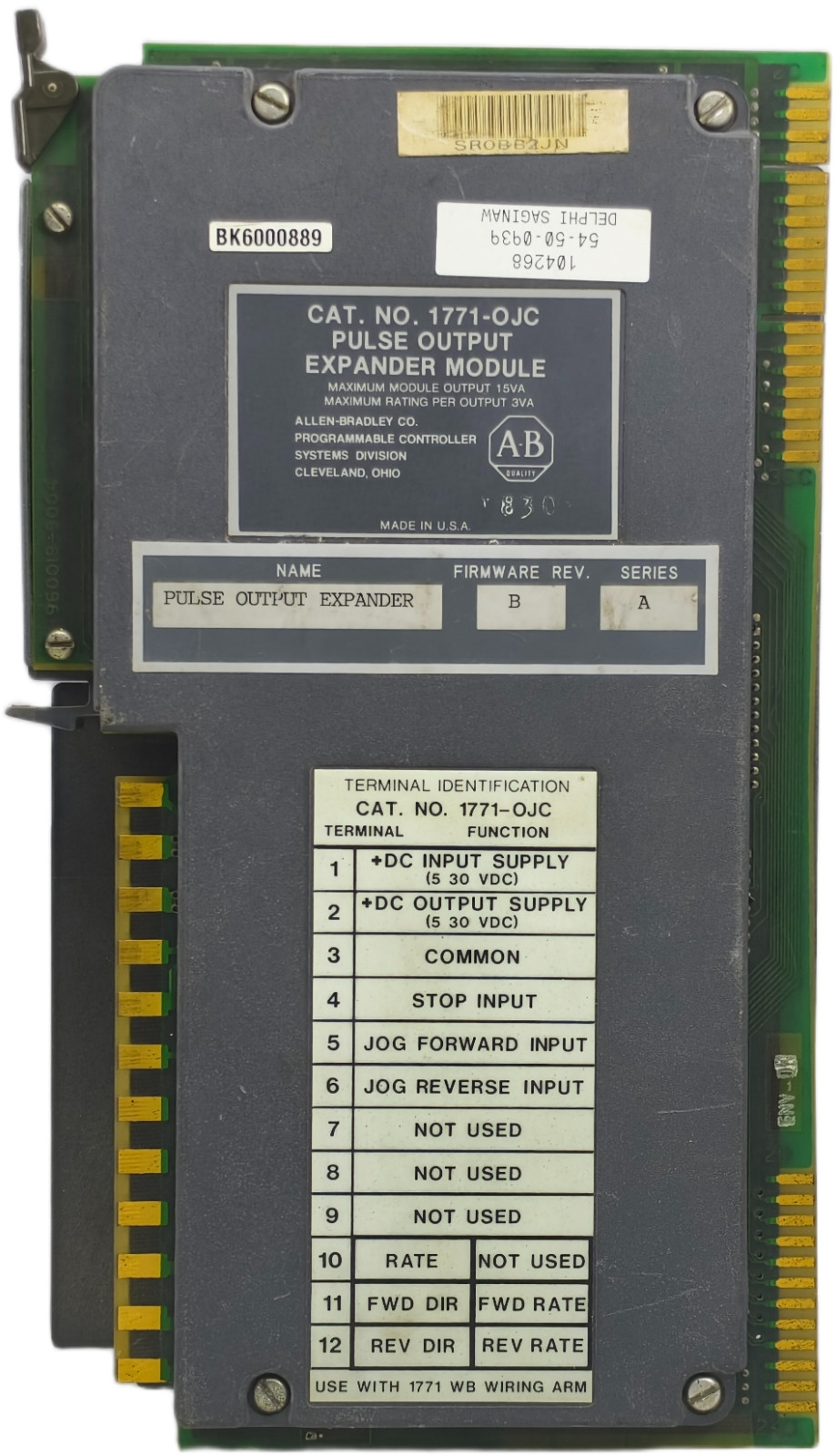 Allen Bradley 1771-OJC Progammable Controller Pulse PLC Module Output Expander