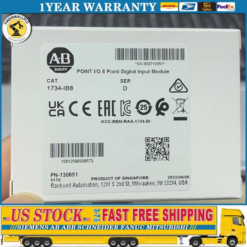 New Factory Sealed AB 1734-IB8 8 Point Digital Input Module 1734IB8 US Free Tax