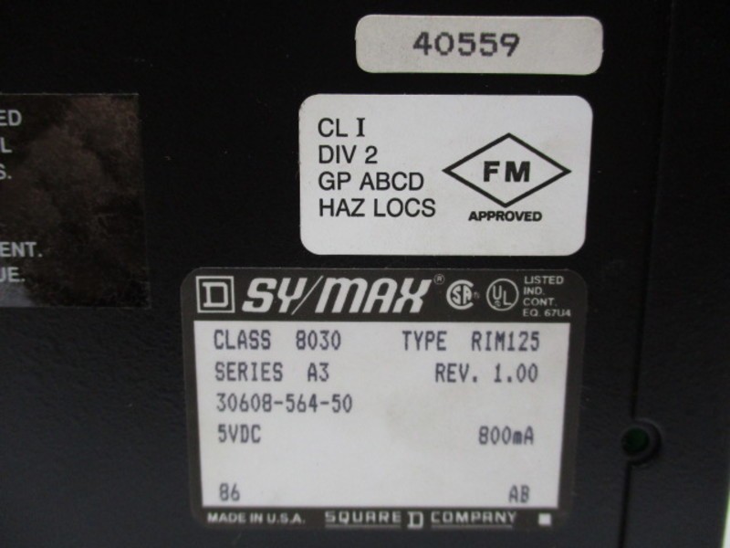 SQUARE D 8030RIM125 ANALOG INPUT MODULE SER.A3 5VDC REV. 1.00 UNMP